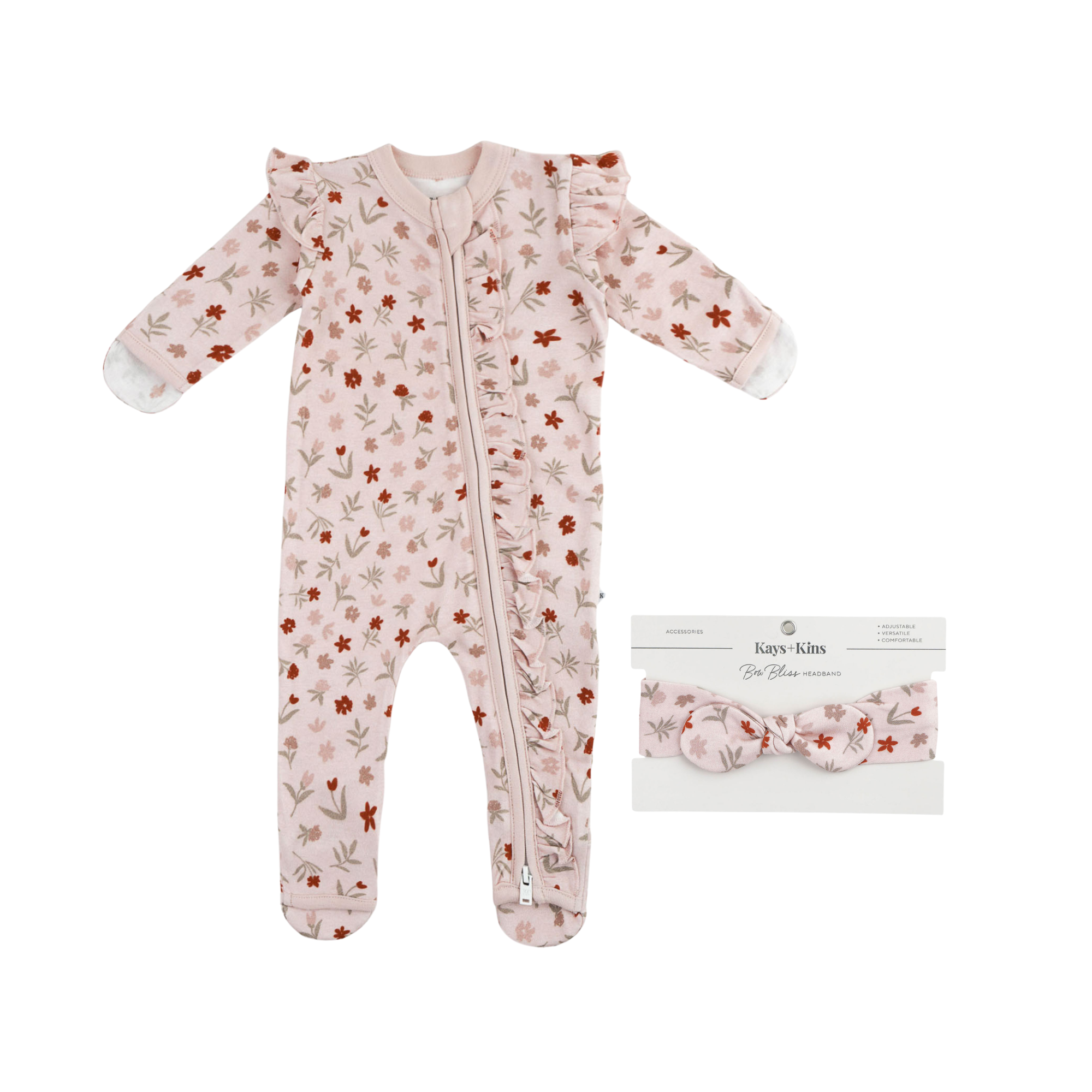 Frilled Growsuit + Headband - Posie