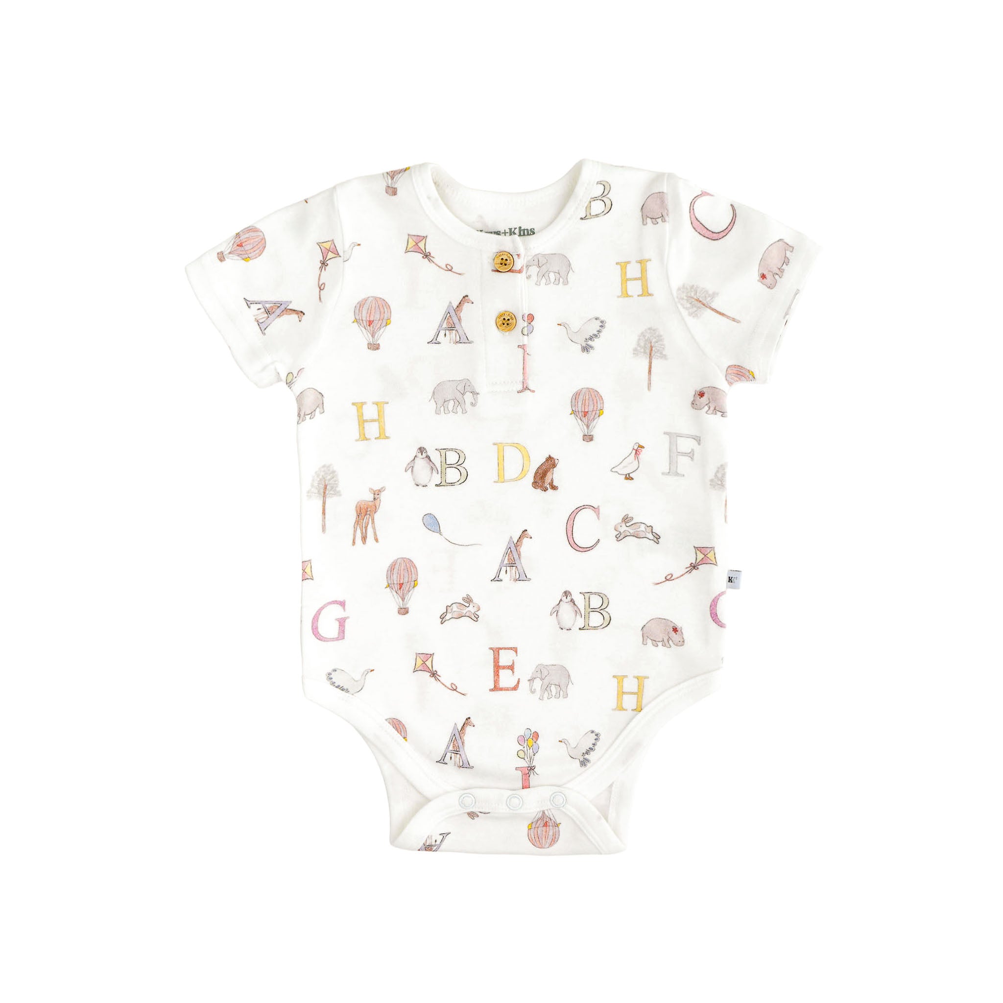 Organic Bodysuit - Letter Animals