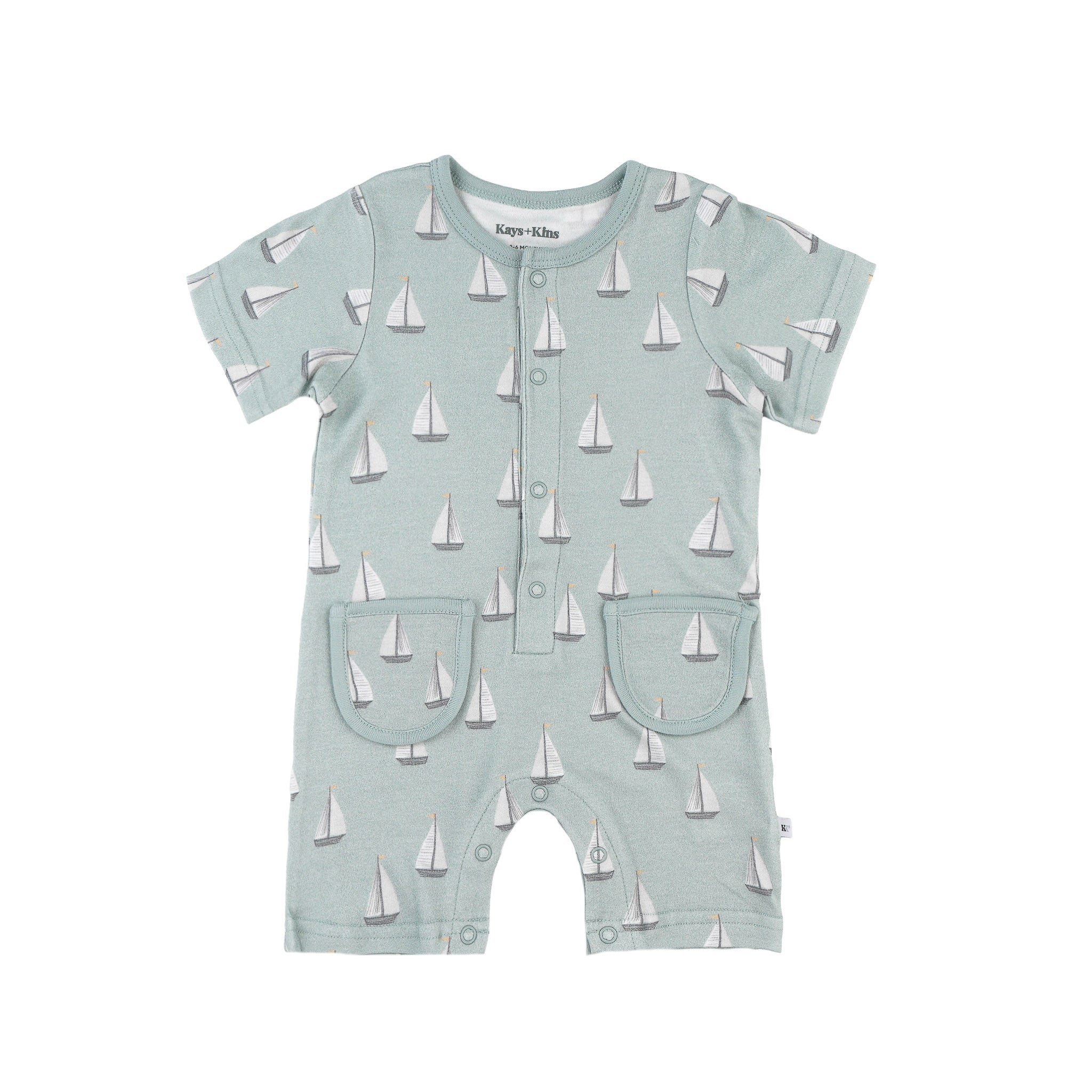 Buttoned Romper - Sail Away