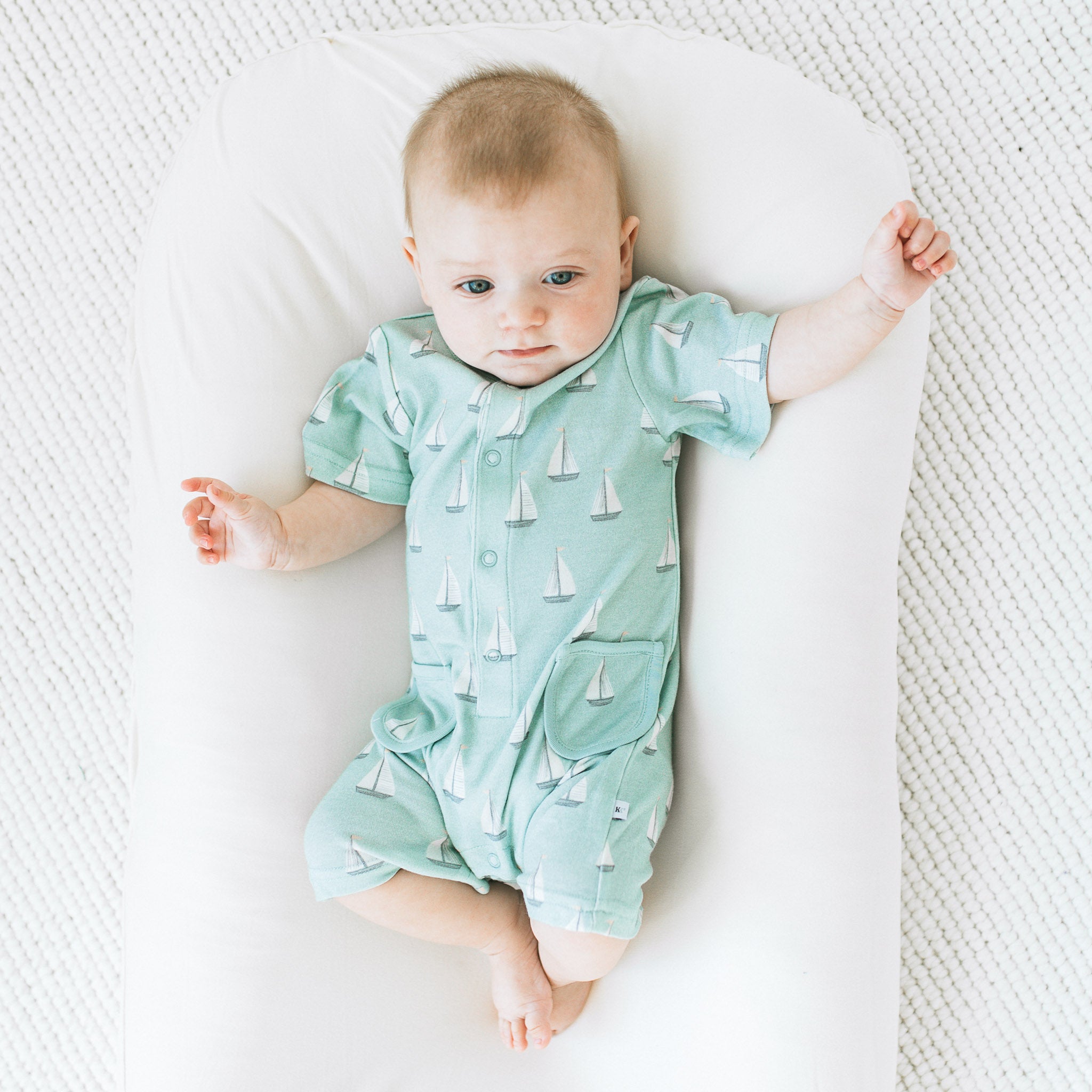 Buttoned Romper - Sail Away