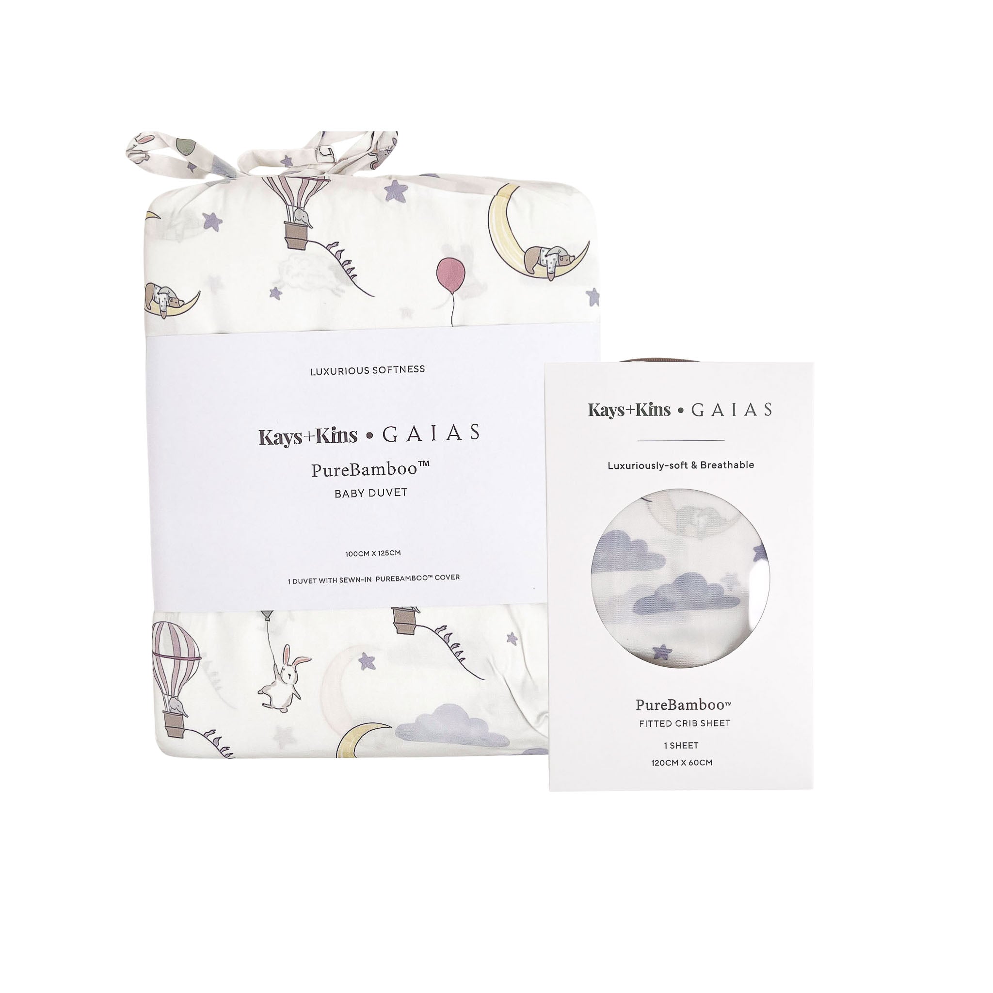 Duvet + Fitted Crib Sheet Set - Lullaby Sky