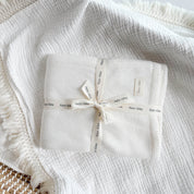 Scalloped Knit Blanket - Ivory