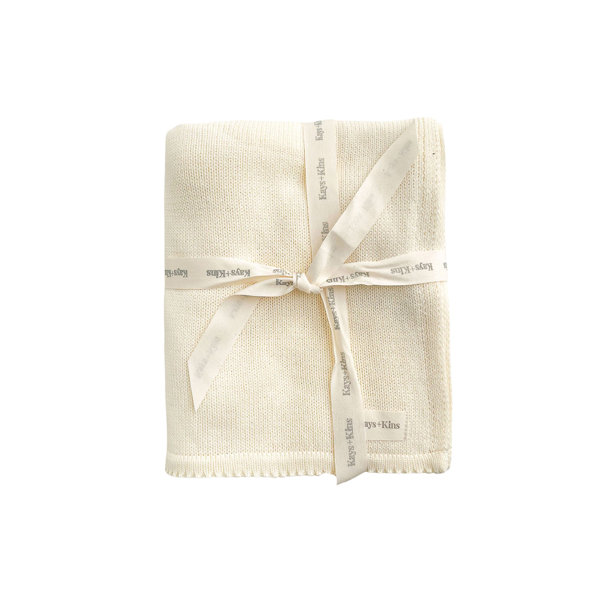 Scalloped Knit Blanket - Ivory
