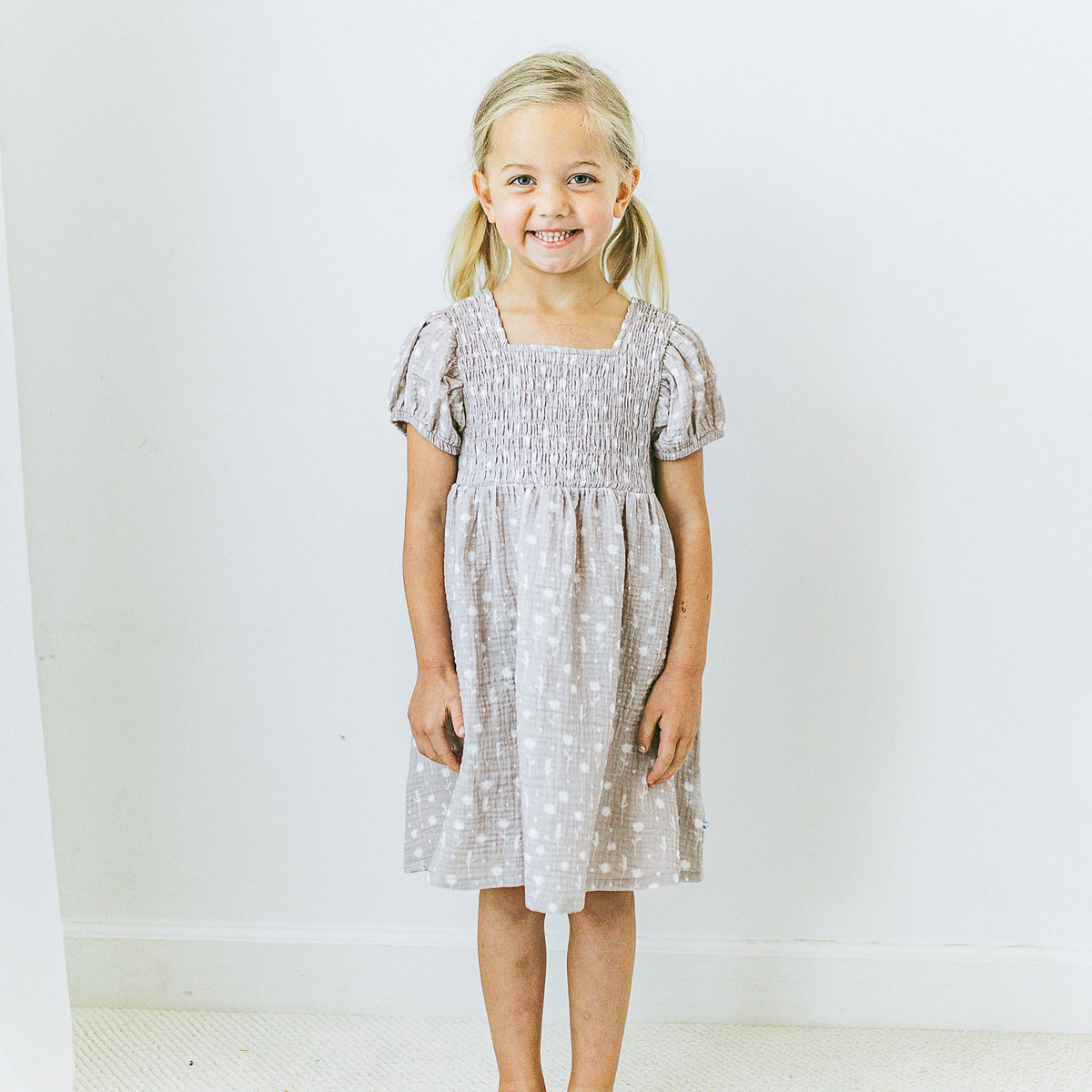 Puff Sleeves Dress - Sprig