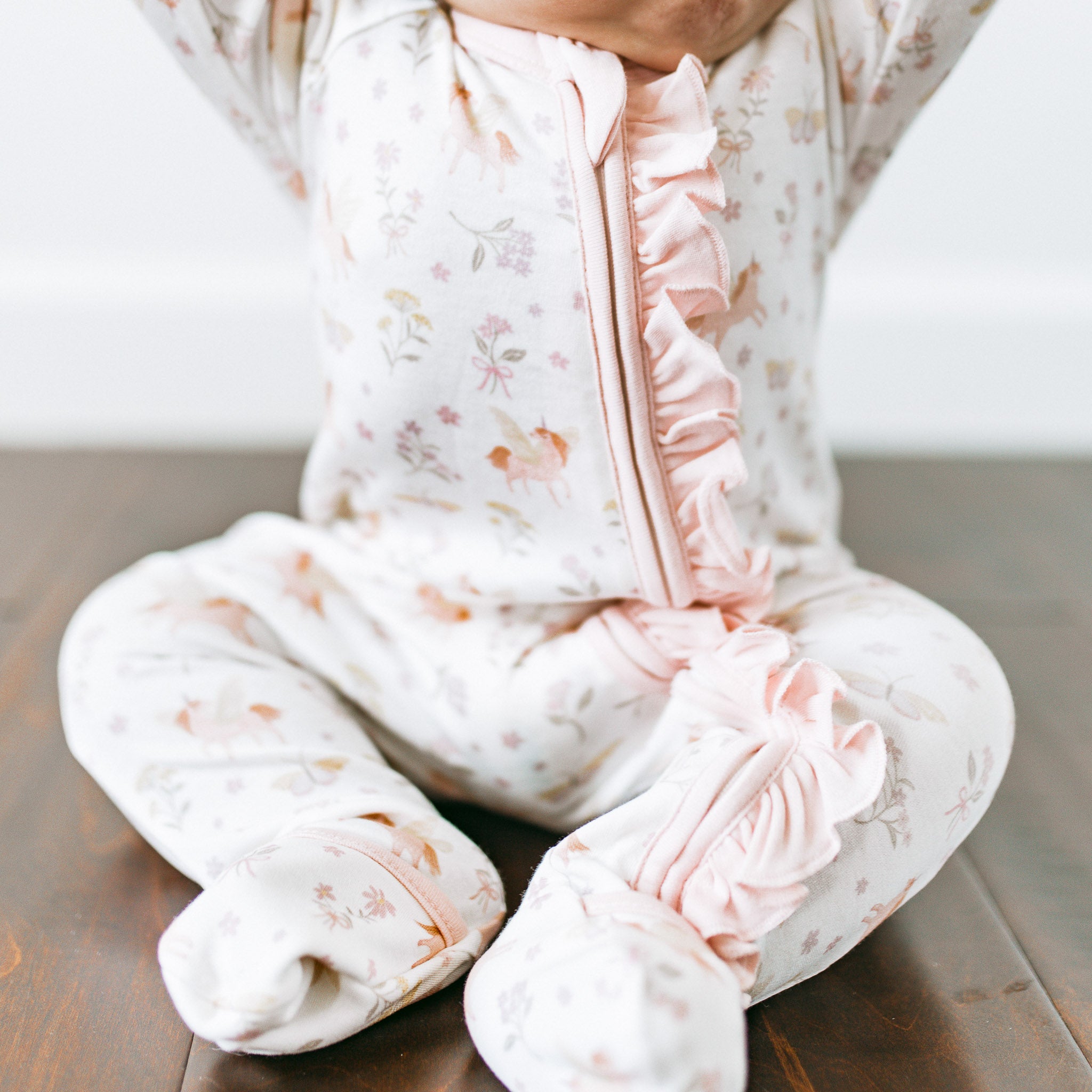 Frilled Growsuit - Blush Unicorn