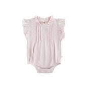 Pointelle Flutter Romper - Blush