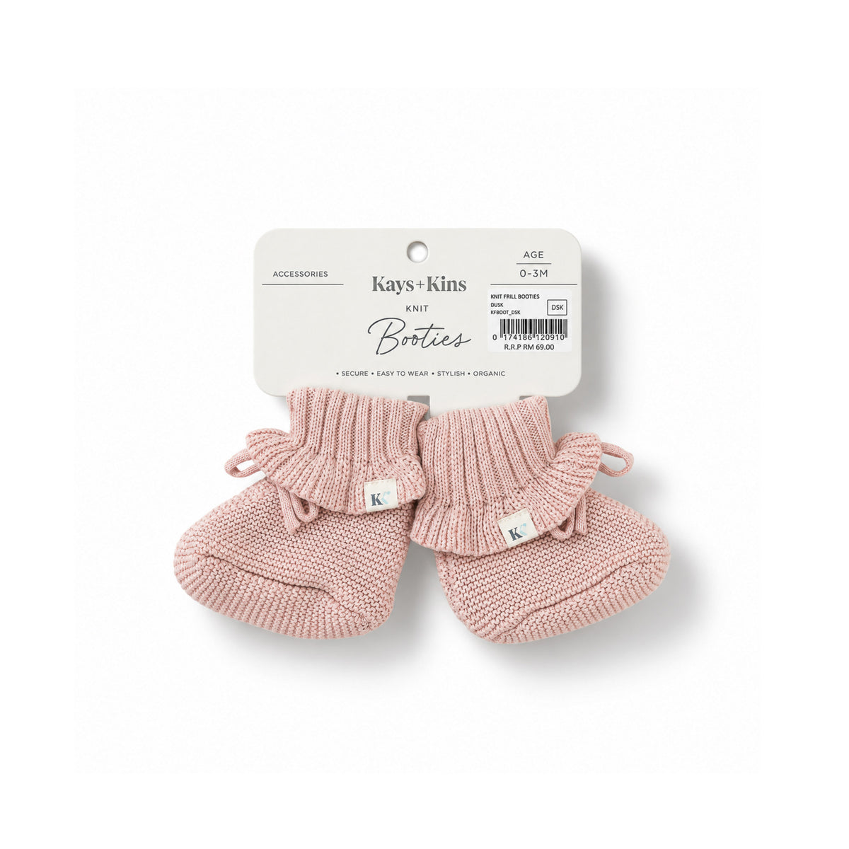 Knit Frill Booties - Dusk