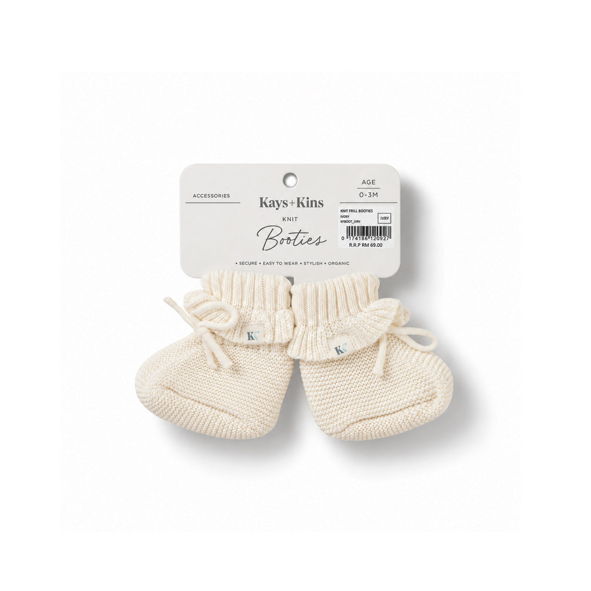 Knit Frill Booties - Ivory