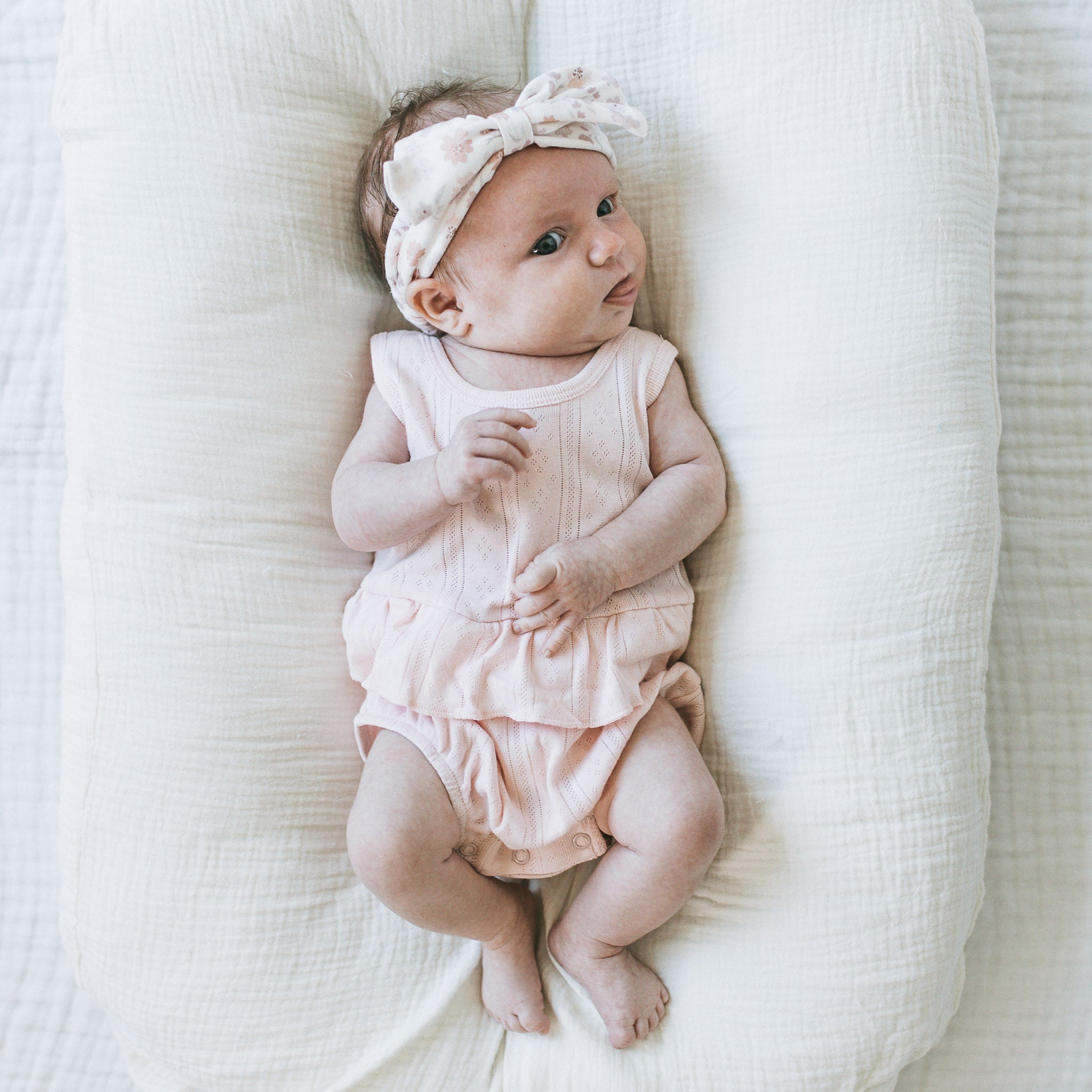 Pointelle Frilled Bubble Romper - Potpurri