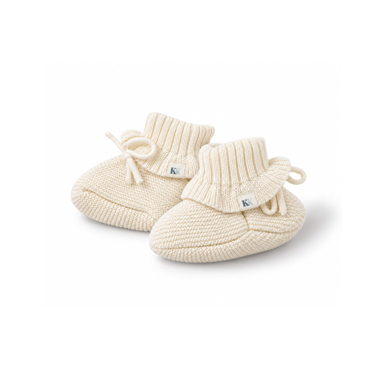 Knit Frill Booties - Ivory