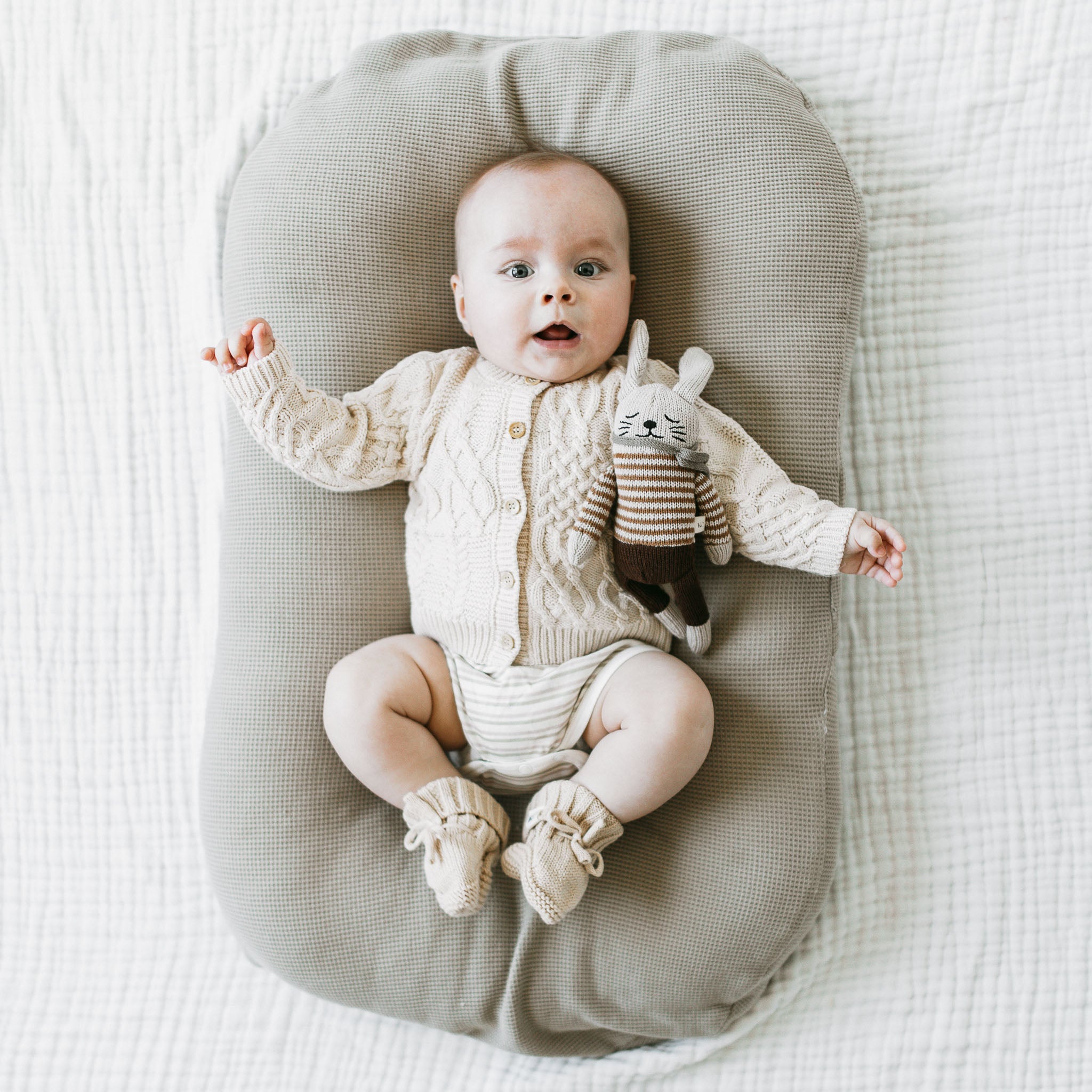 Knit Booties - Beige