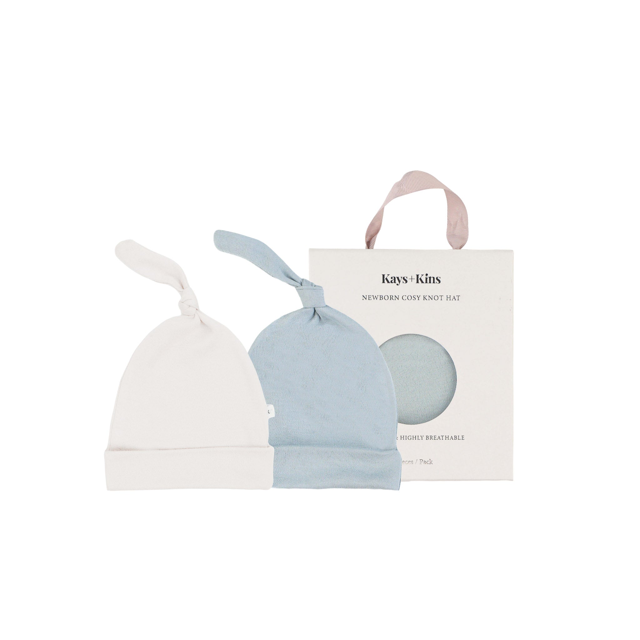 2-Pack Cosy Knot Hat - Stoneblue + Ivory