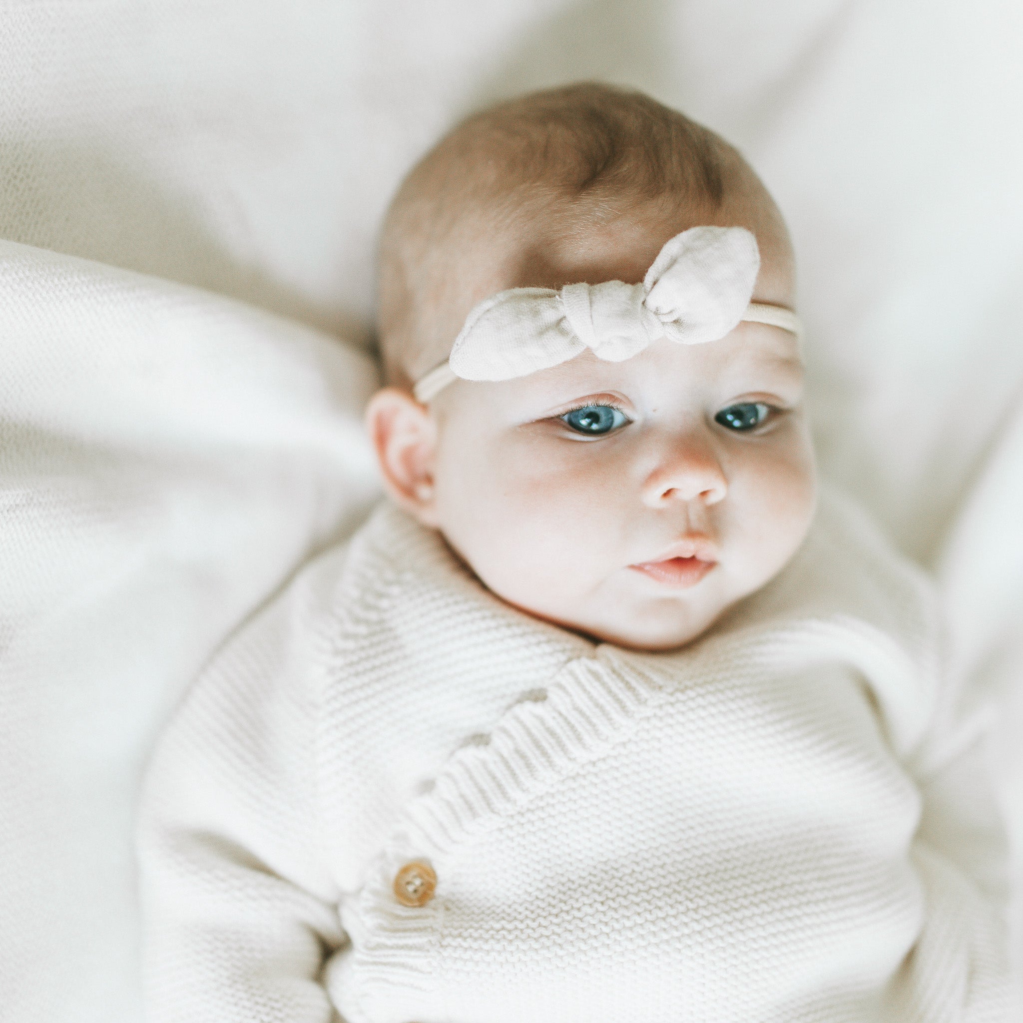 Linen Petite Bow Set - Sandy Chic Duo