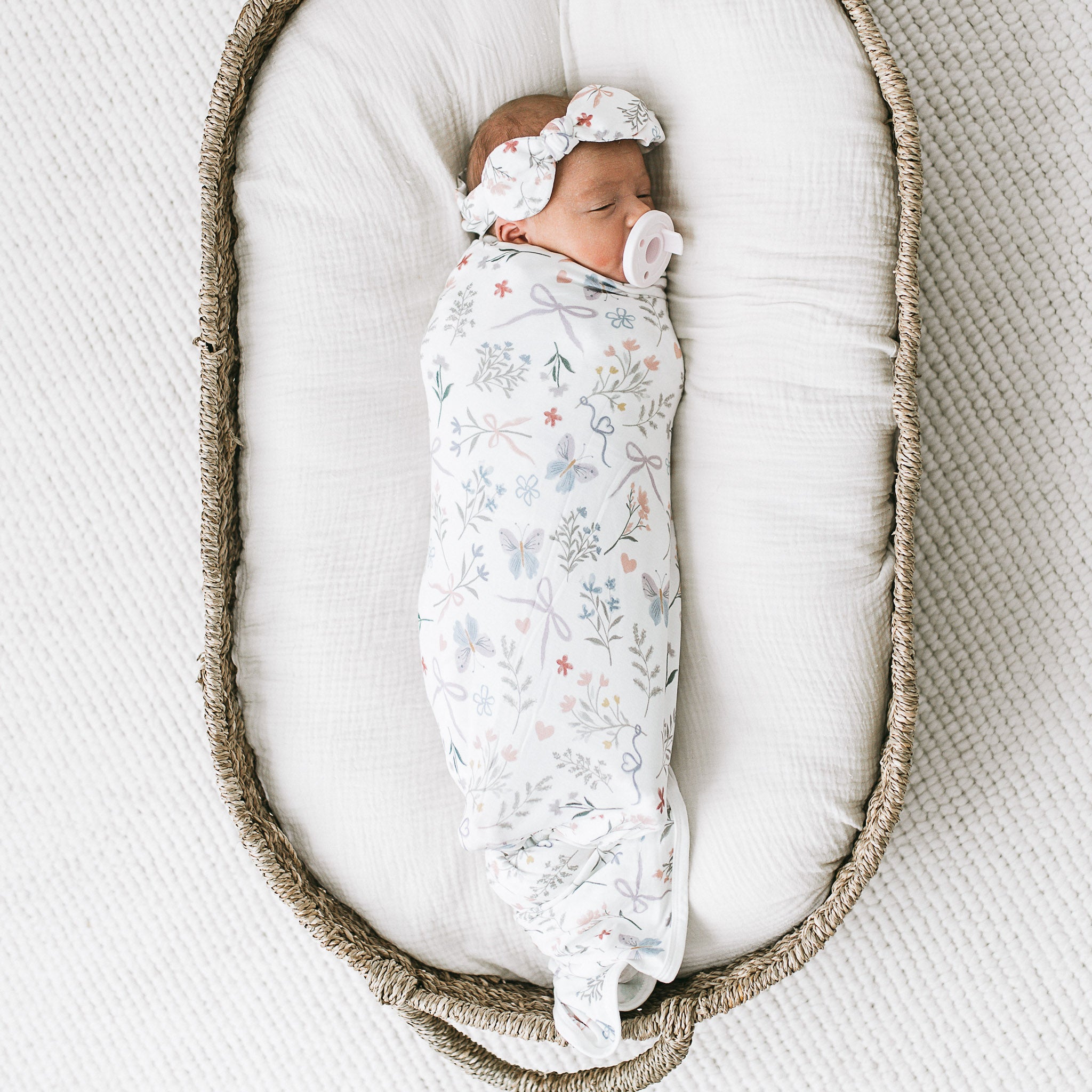 Bamboo Luxe Swaddle Set - Petal Bow