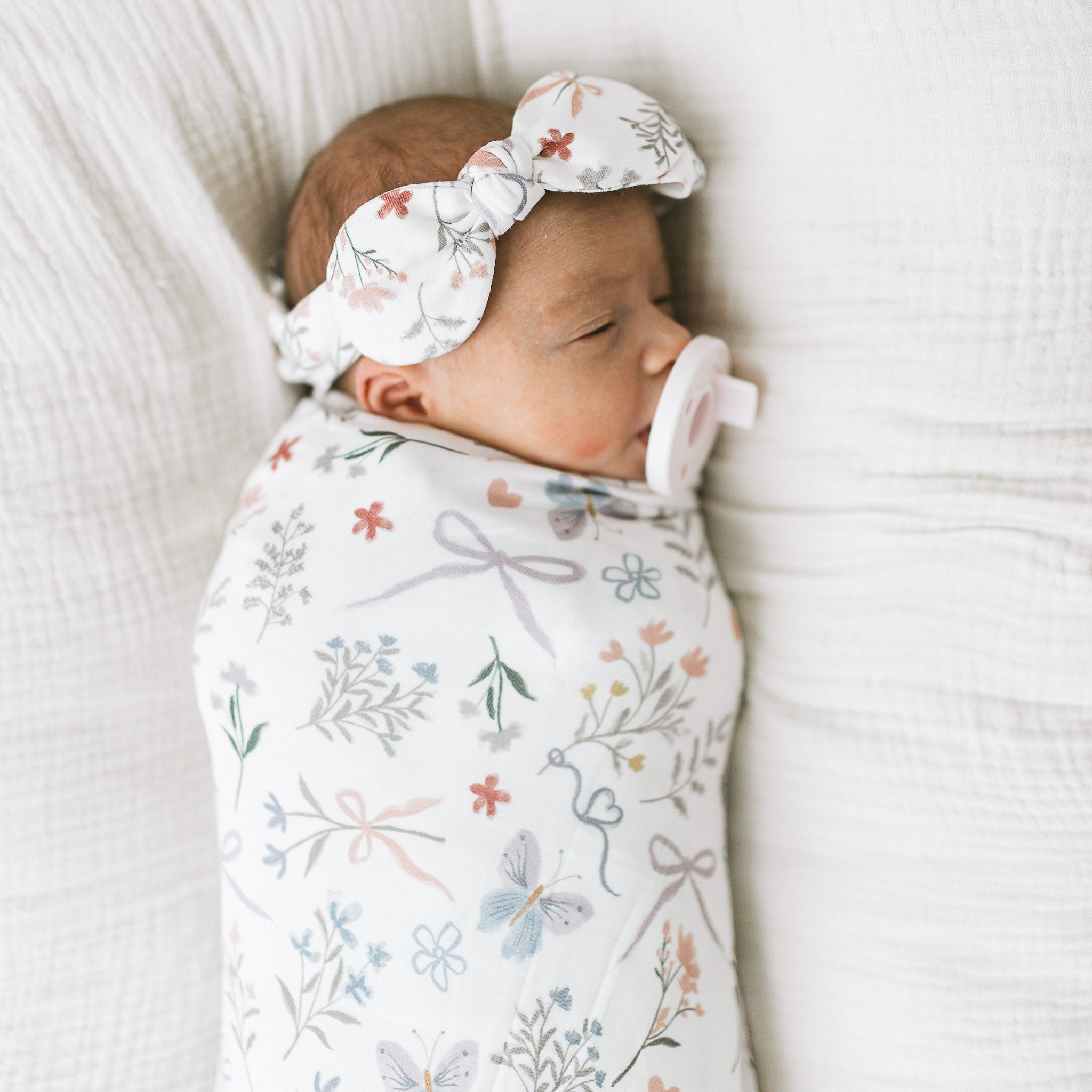 Bamboo Luxe Swaddle Set - Petal Bow