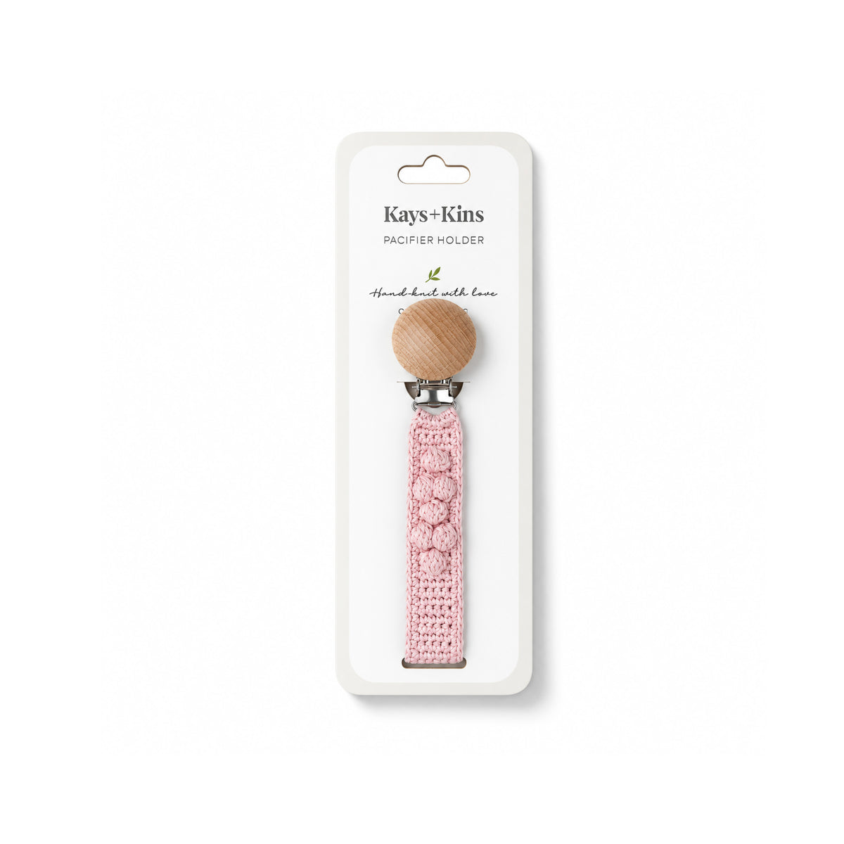Crochet Pacifier Clip - Blush