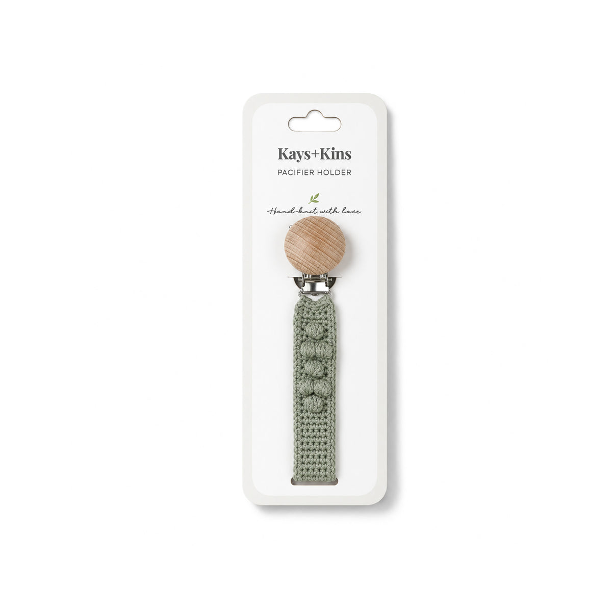 Crochet Pacifier Clip - Sage