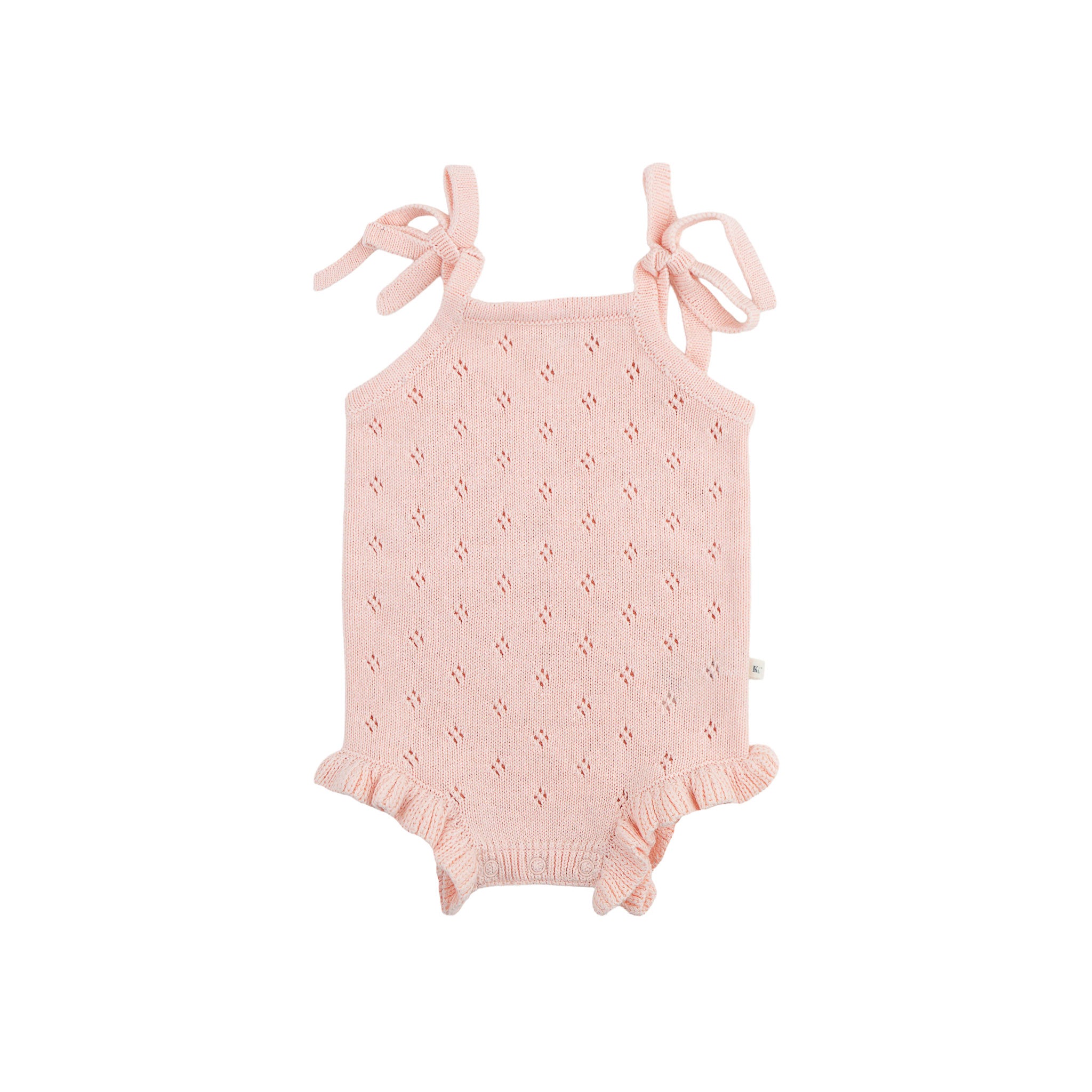 Pointelle Knit Romper- Blush