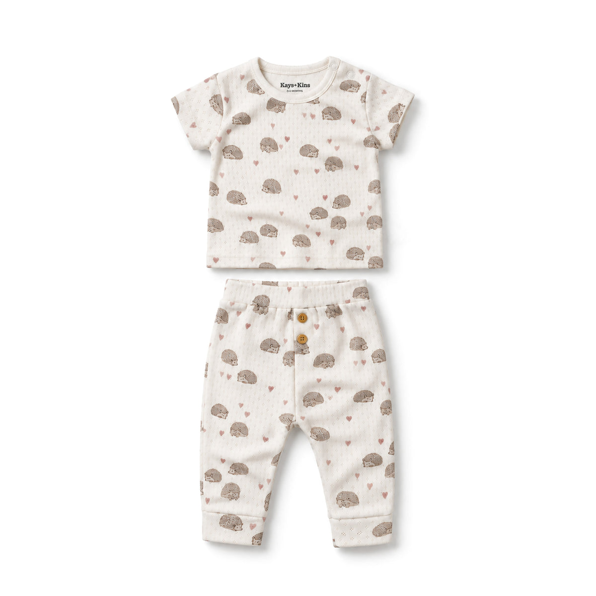 Pointelle Top + Leggings - Hedgehog