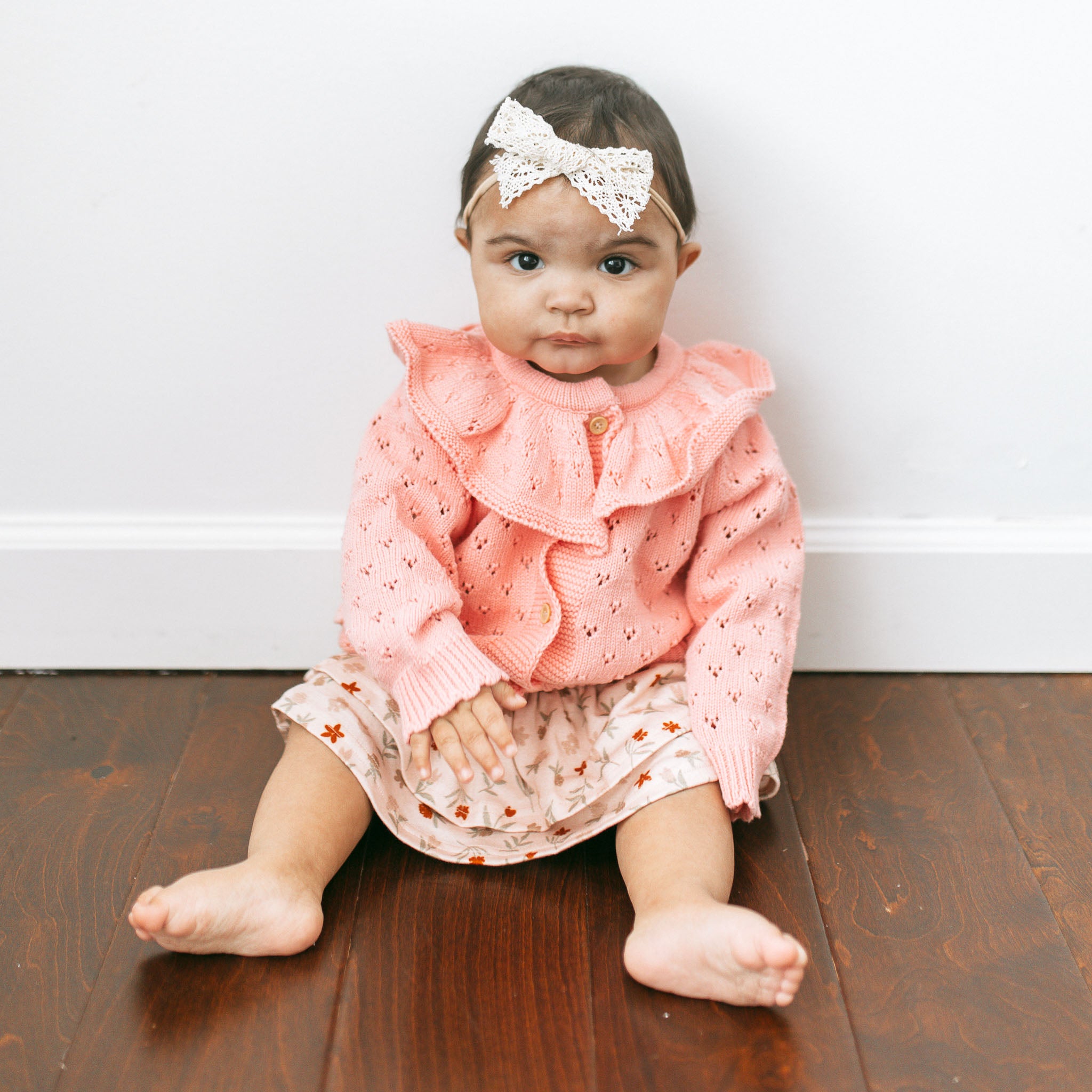 Poppy Collar Cardigan - Coral