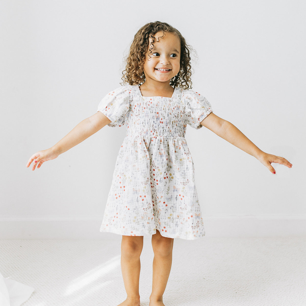 Puff Sleeves Dress - Melody Garden