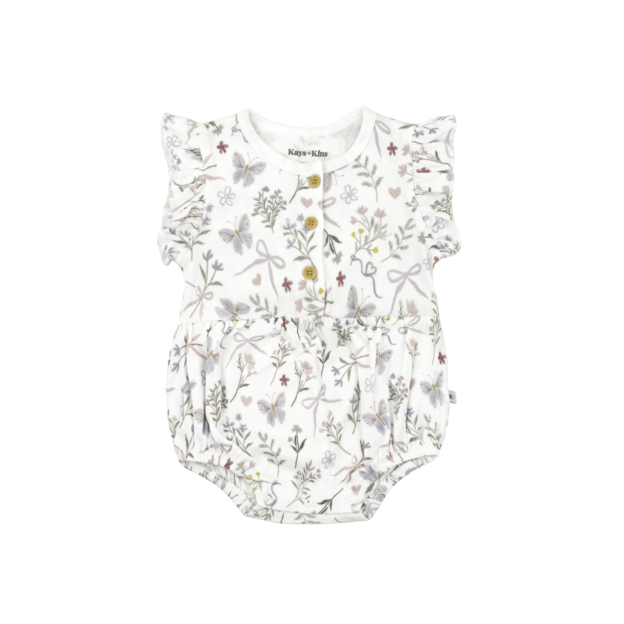 Ruffle Bubble Romper - Petal Bow