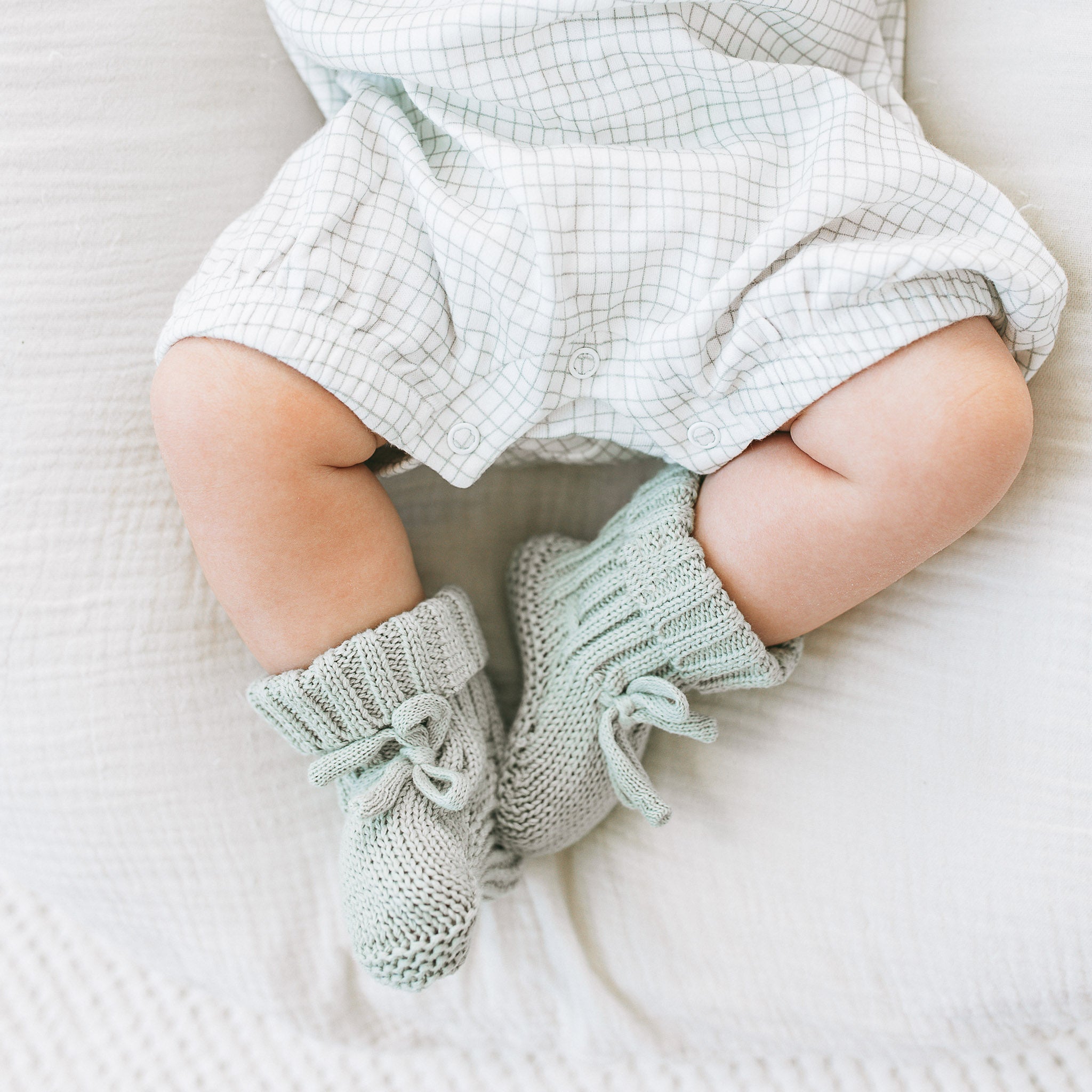 Knit Booties -Sage