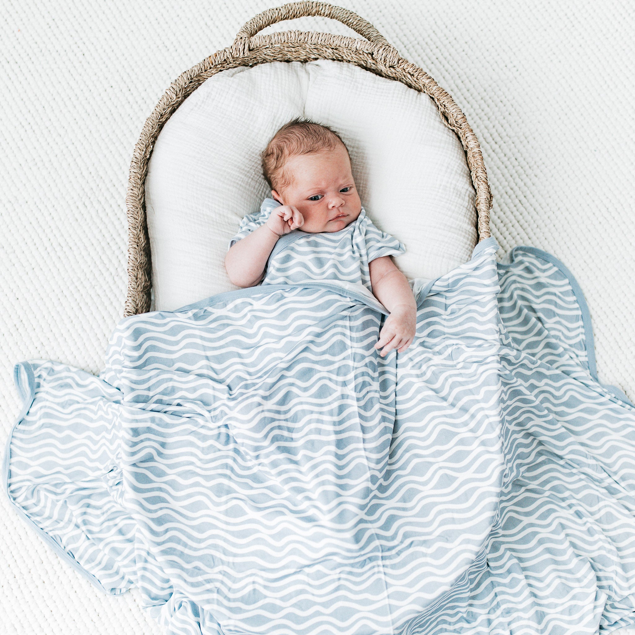 Bamboo Luxe Swaddle Set -Waves