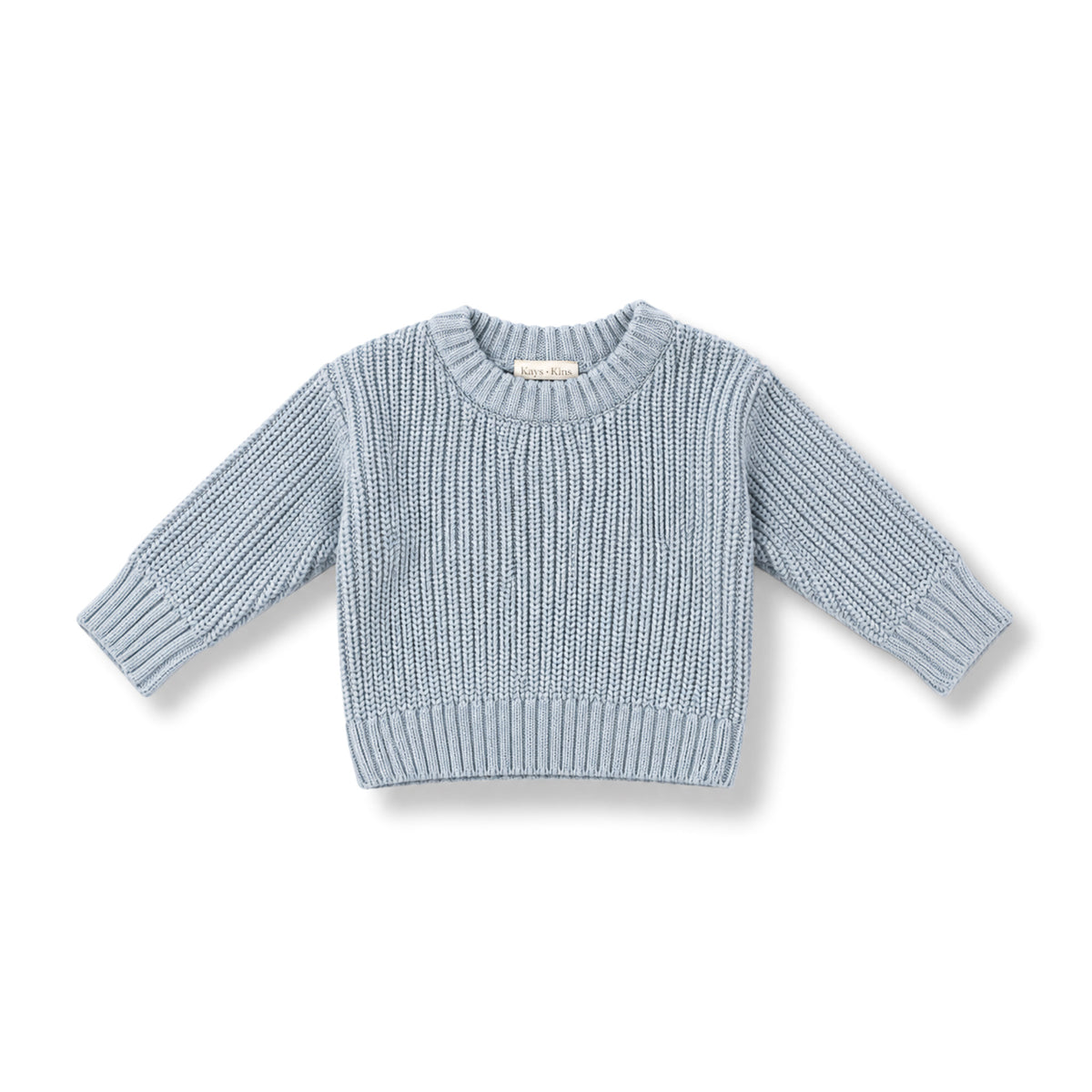 Organic Knit Sweater -Fog Blue