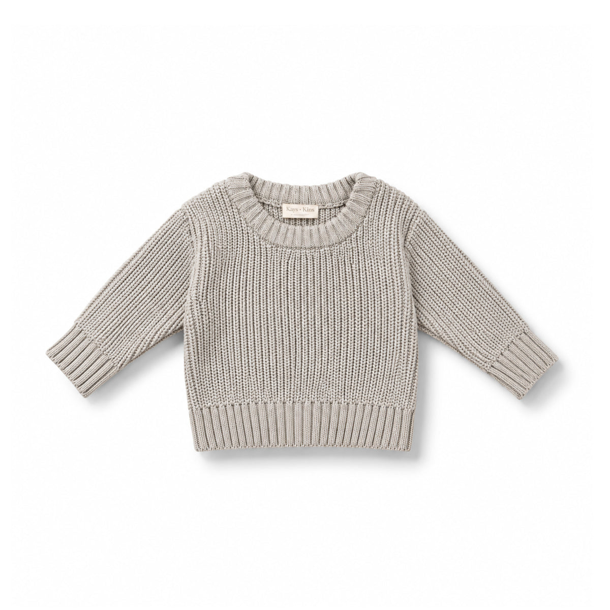 Organic Knit Sweater -Silver Grey