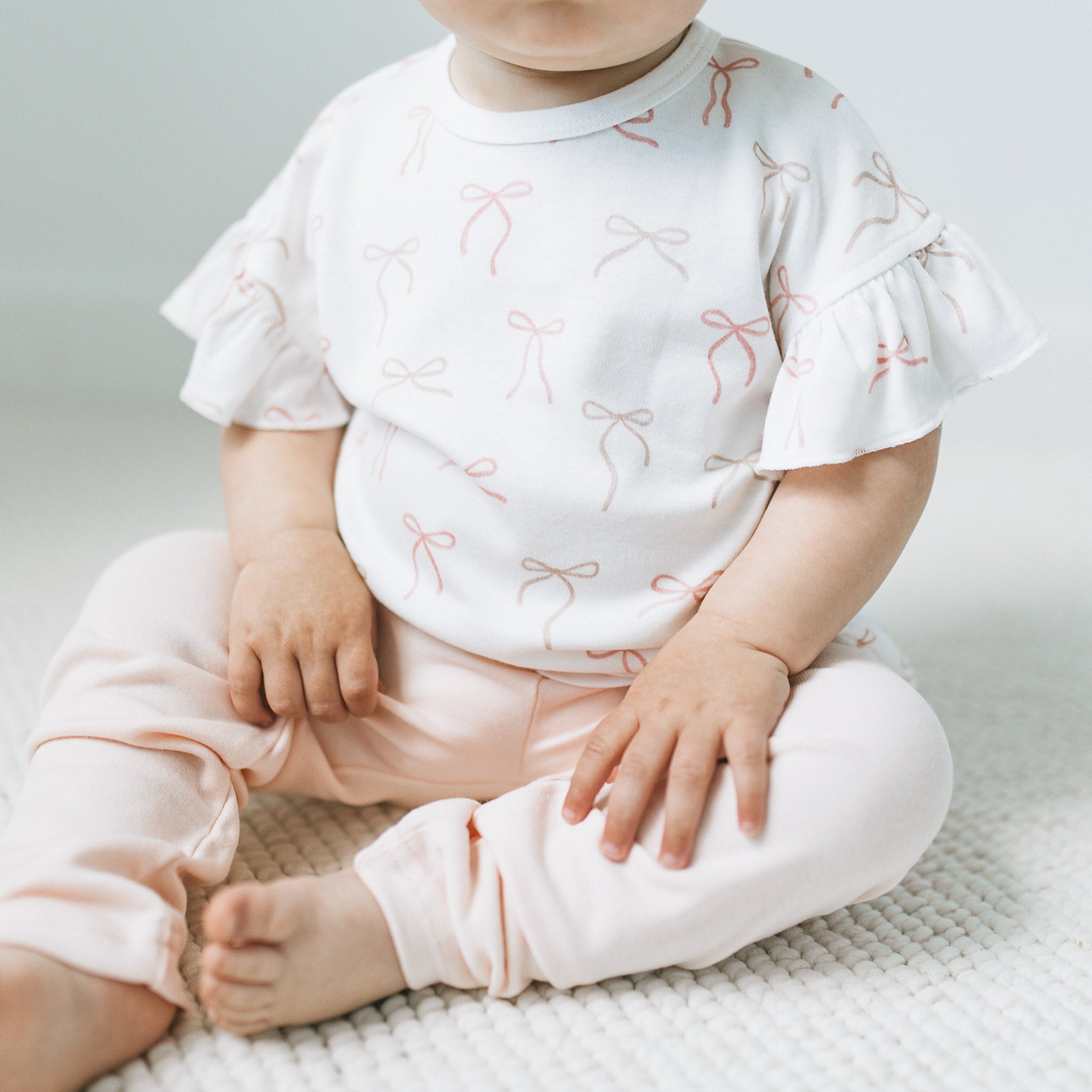 Frilled Sleeves Top + Leggings - Ribbons