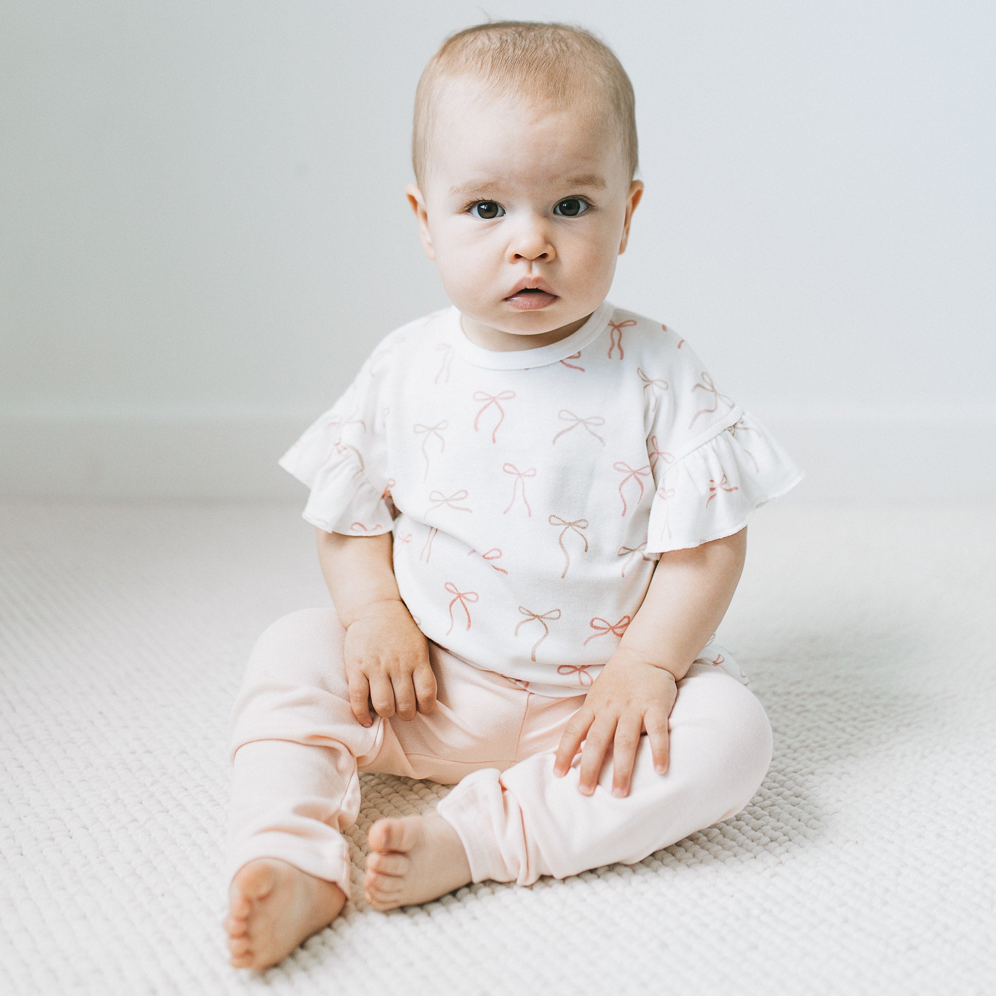 Frilled Sleeves Top + Leggings - Ribbons