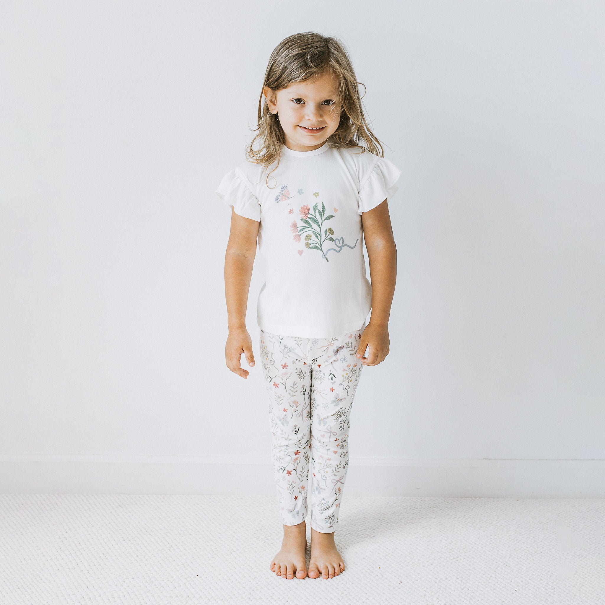 Frilled Sleeves Top + Leggings - Tenderbloom