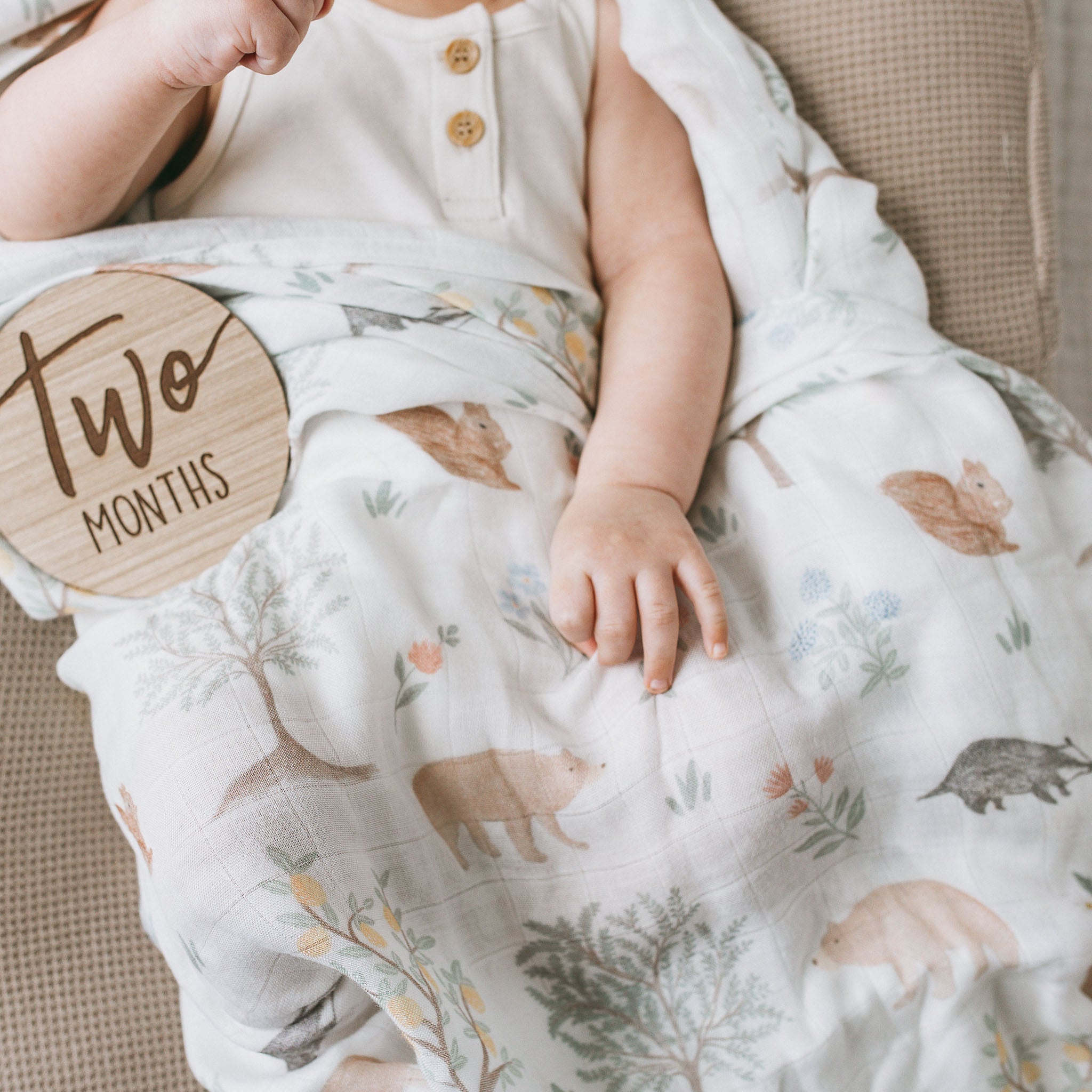 Bamboo Swaddle - Woodland Citrus