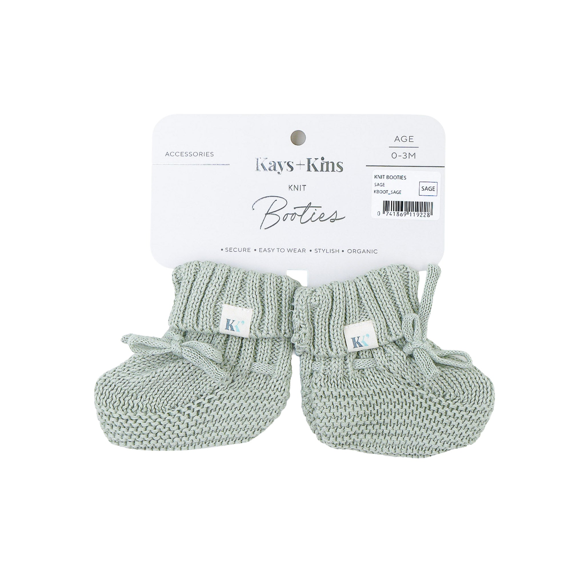 Knit Booties -Sage