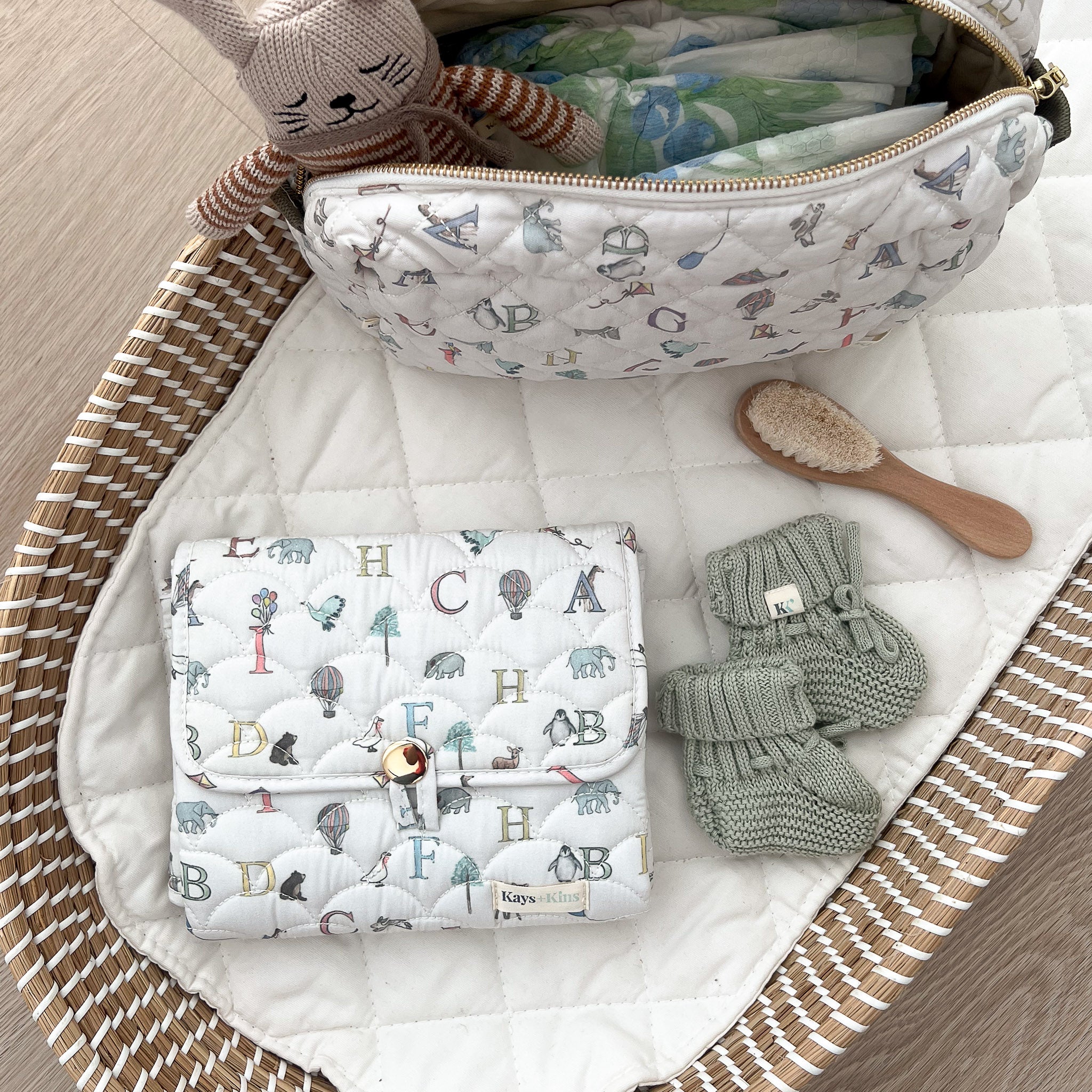 Portable Changing Pad - Letter Animal