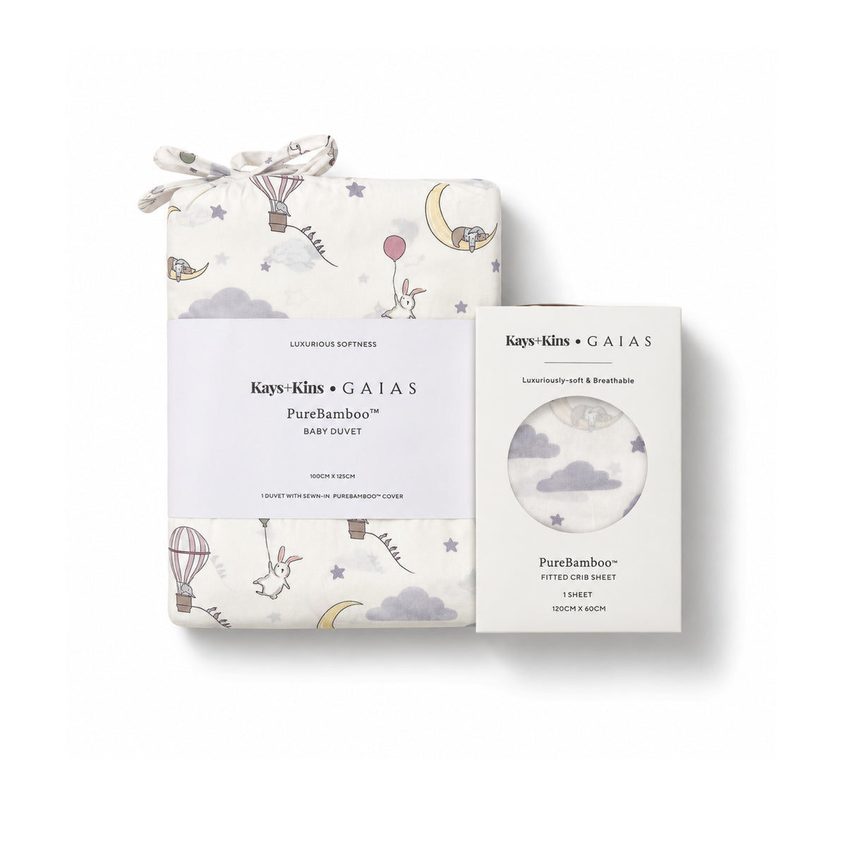 Duvet + Fitted Crib Sheet Set - Lullaby Sky