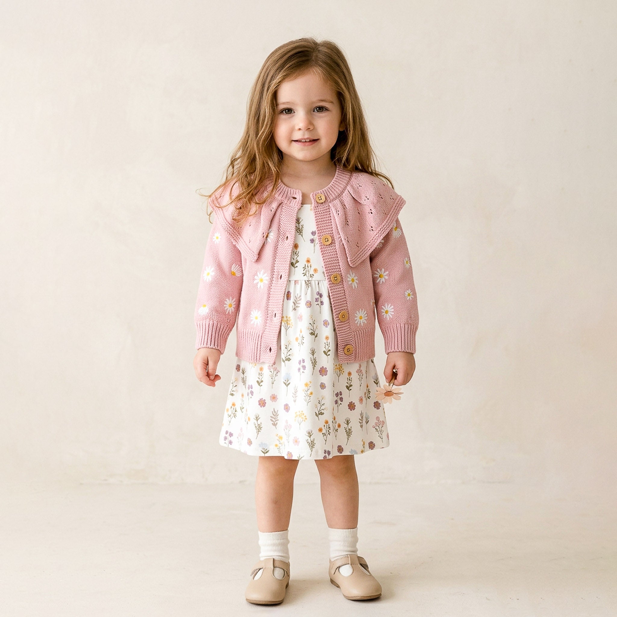 Embroidered Cardigan - Daisies