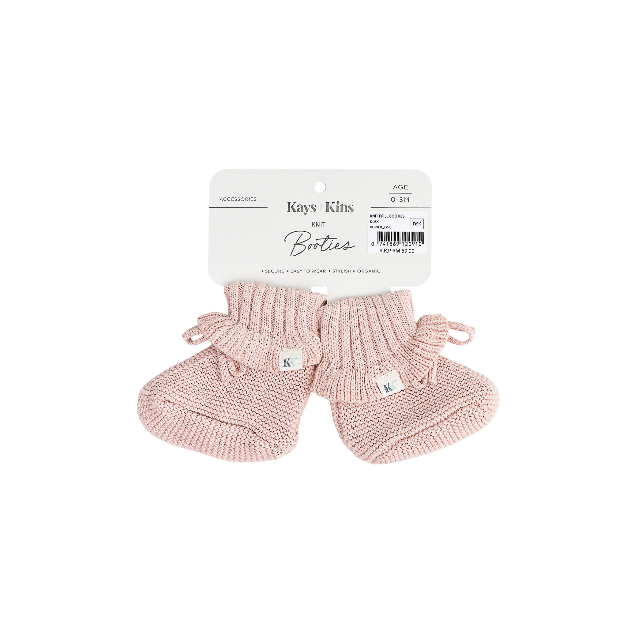 Knit Frill Booties - Dusk