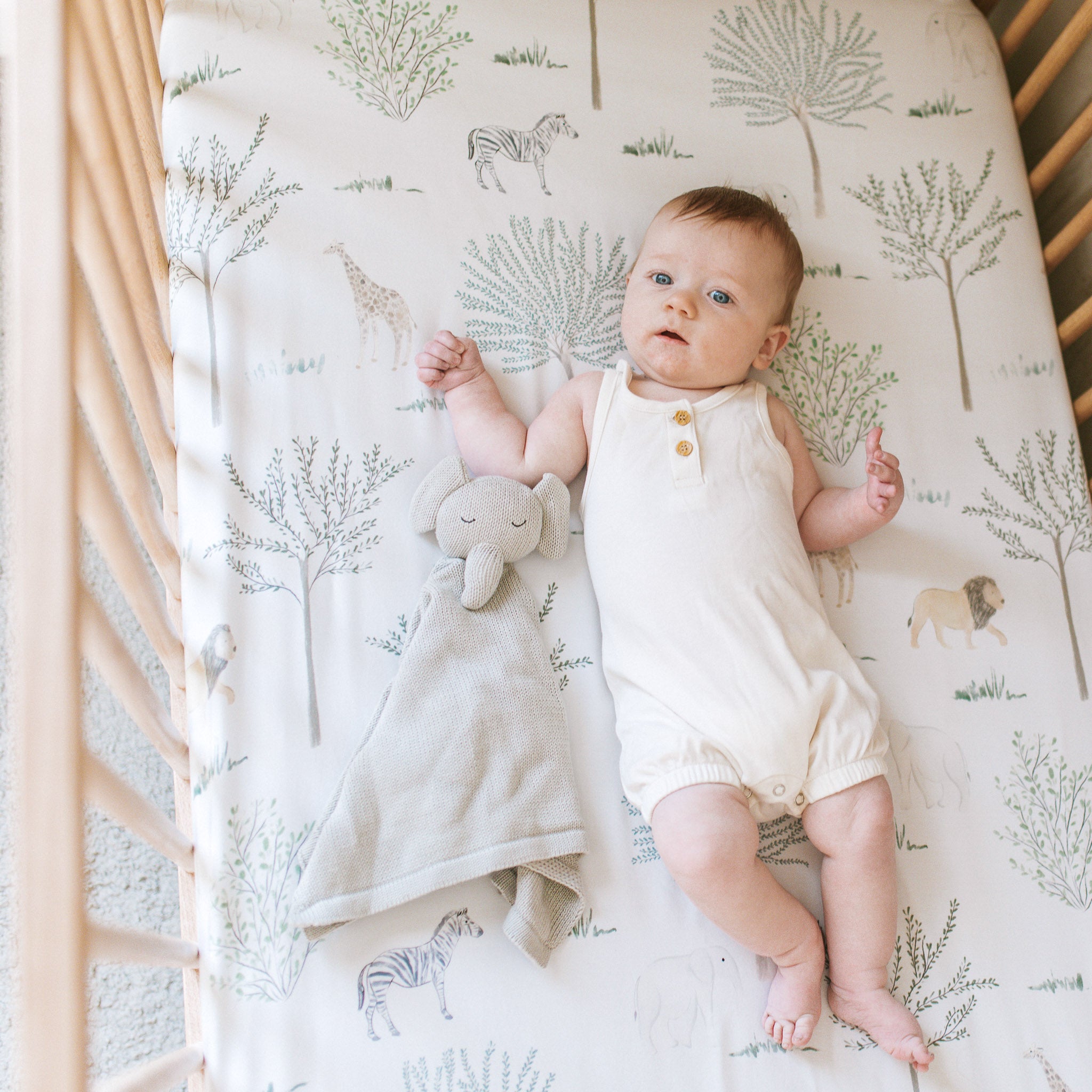 Bamboo Crib Sheet - Safari Wonders