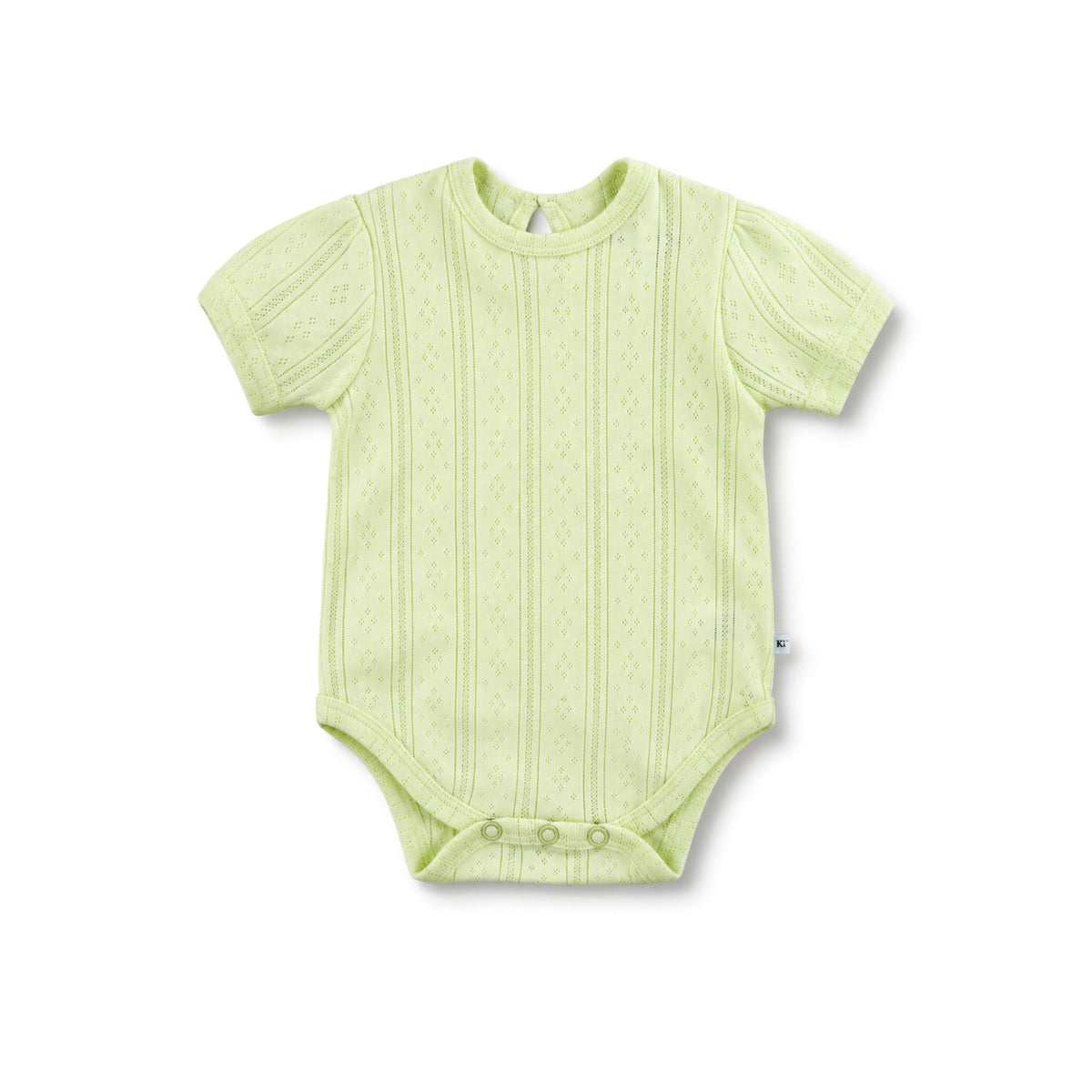 Pointelle Puff Sleeves Bodysuit - Jade