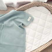 Scalloped Knit Blanket- Stone