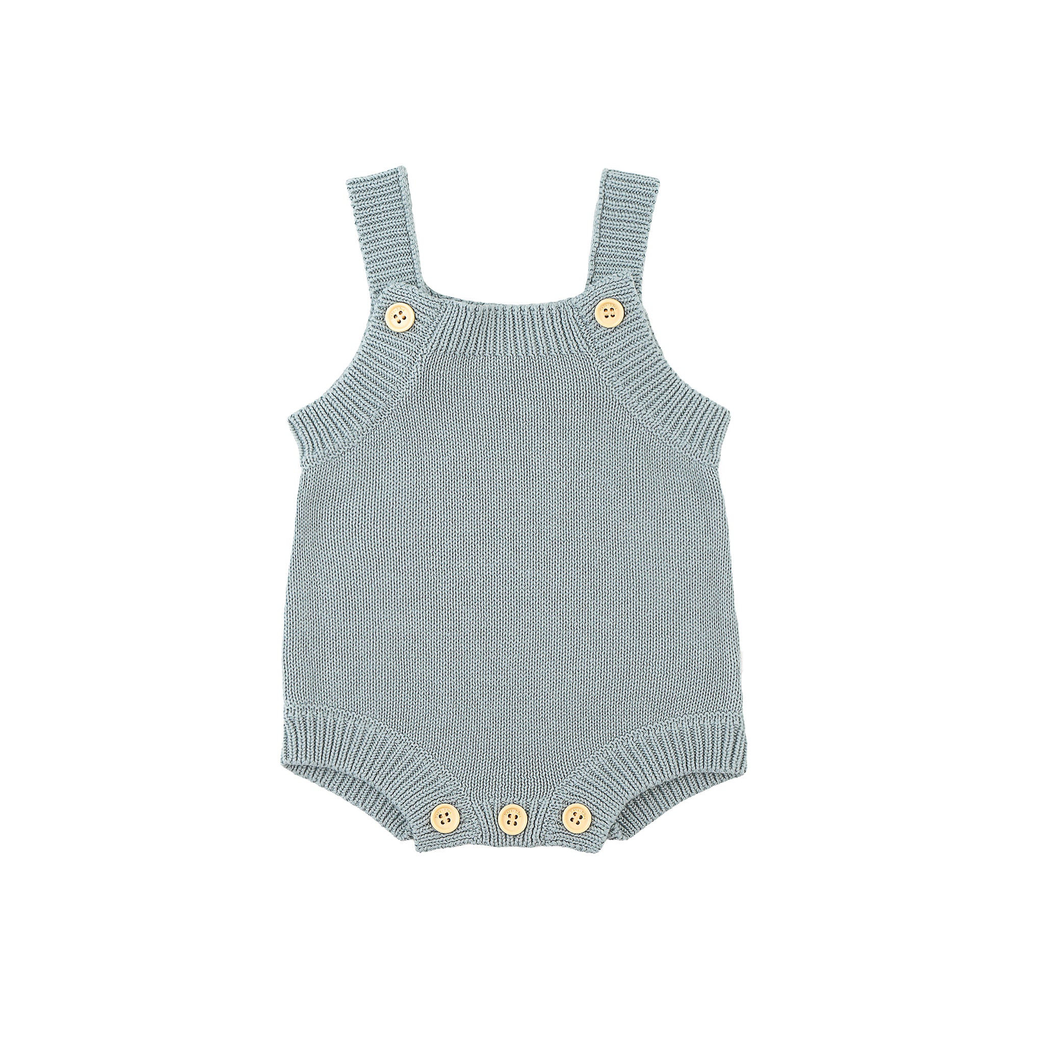 Knit Overall Romper - Sky Blue