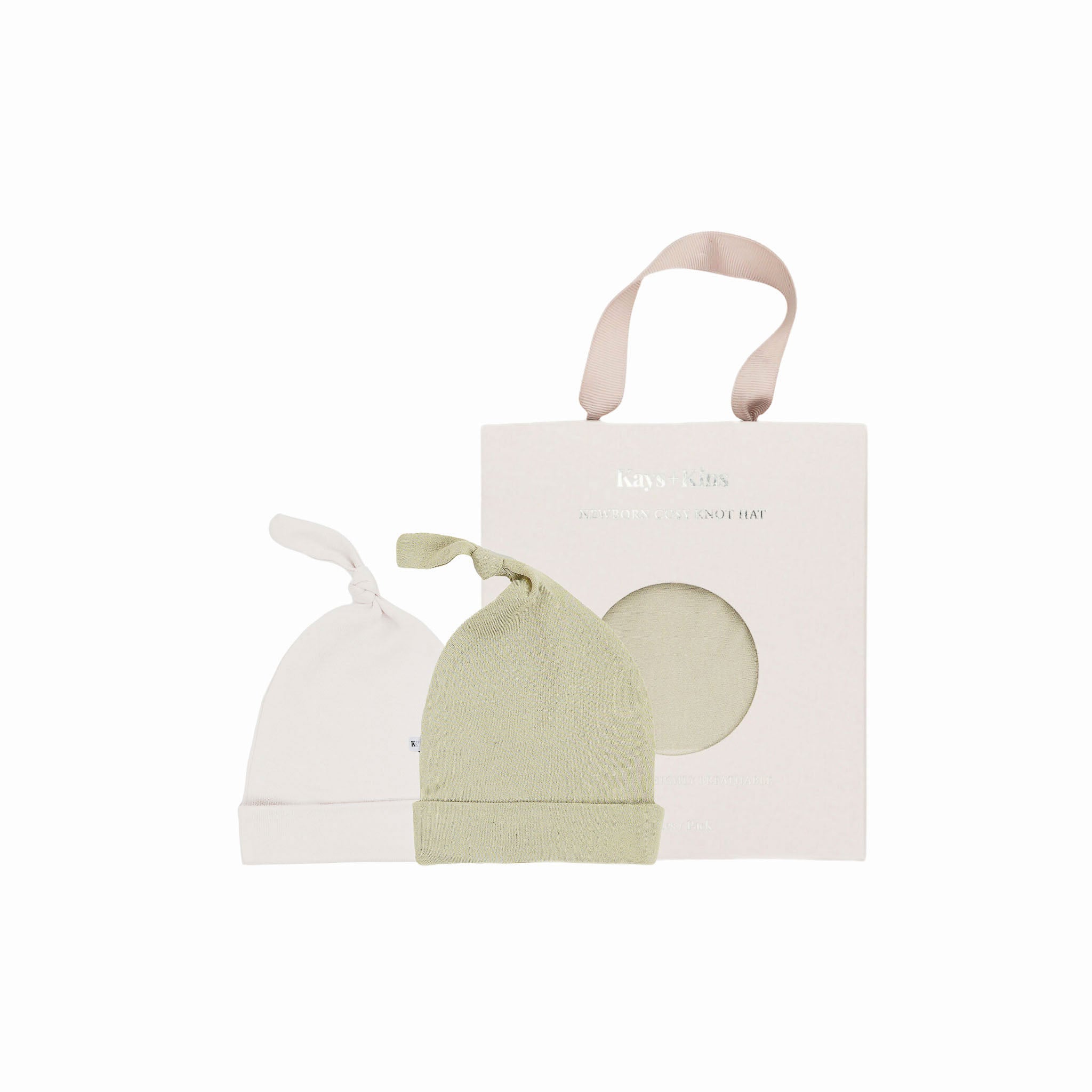 2-Pack Cosy Knot Hat - Pistachio + Ivory