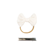 Ribbed Bow - Ivory Whisper