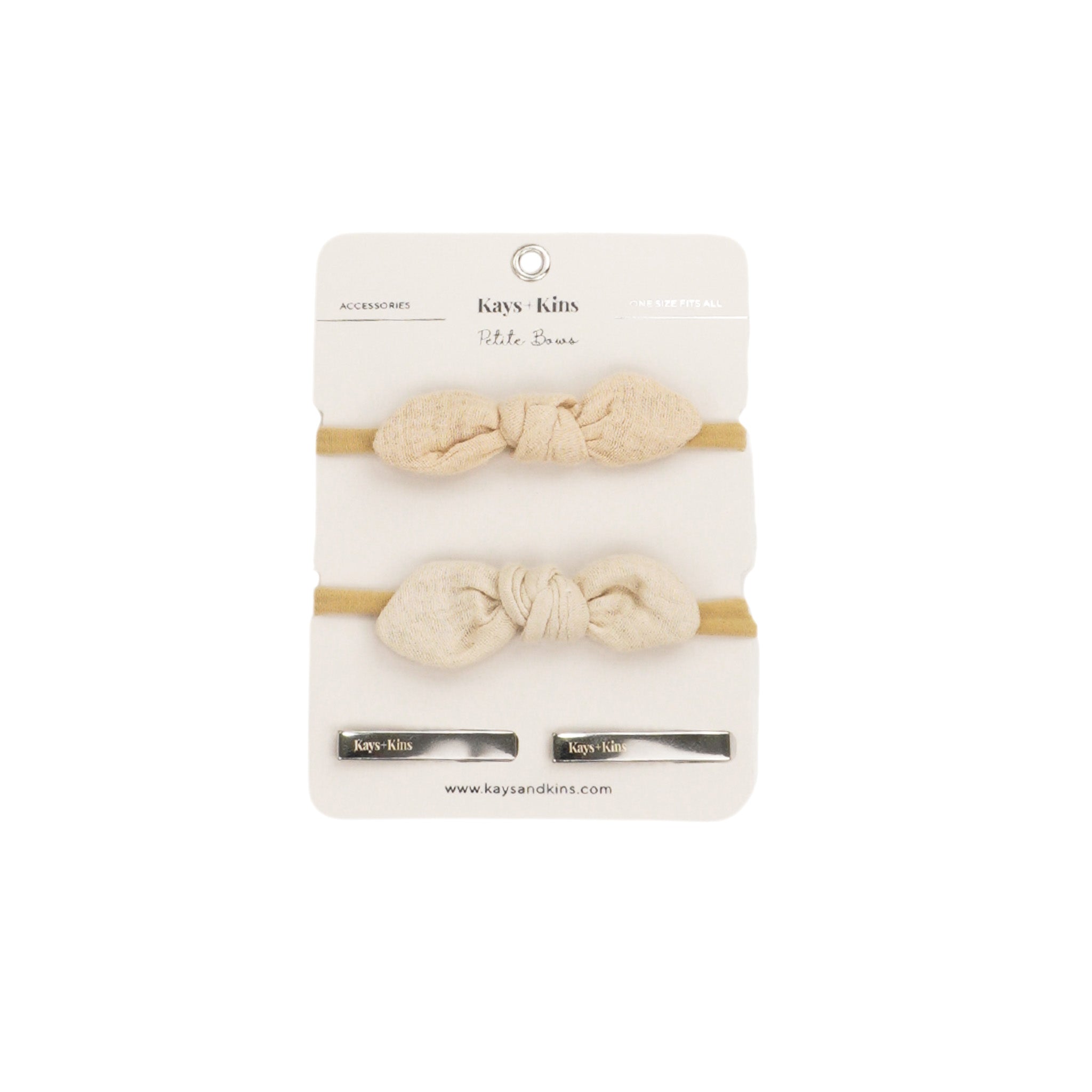 Linen Petite Bow Set - Sandy Chic Duo