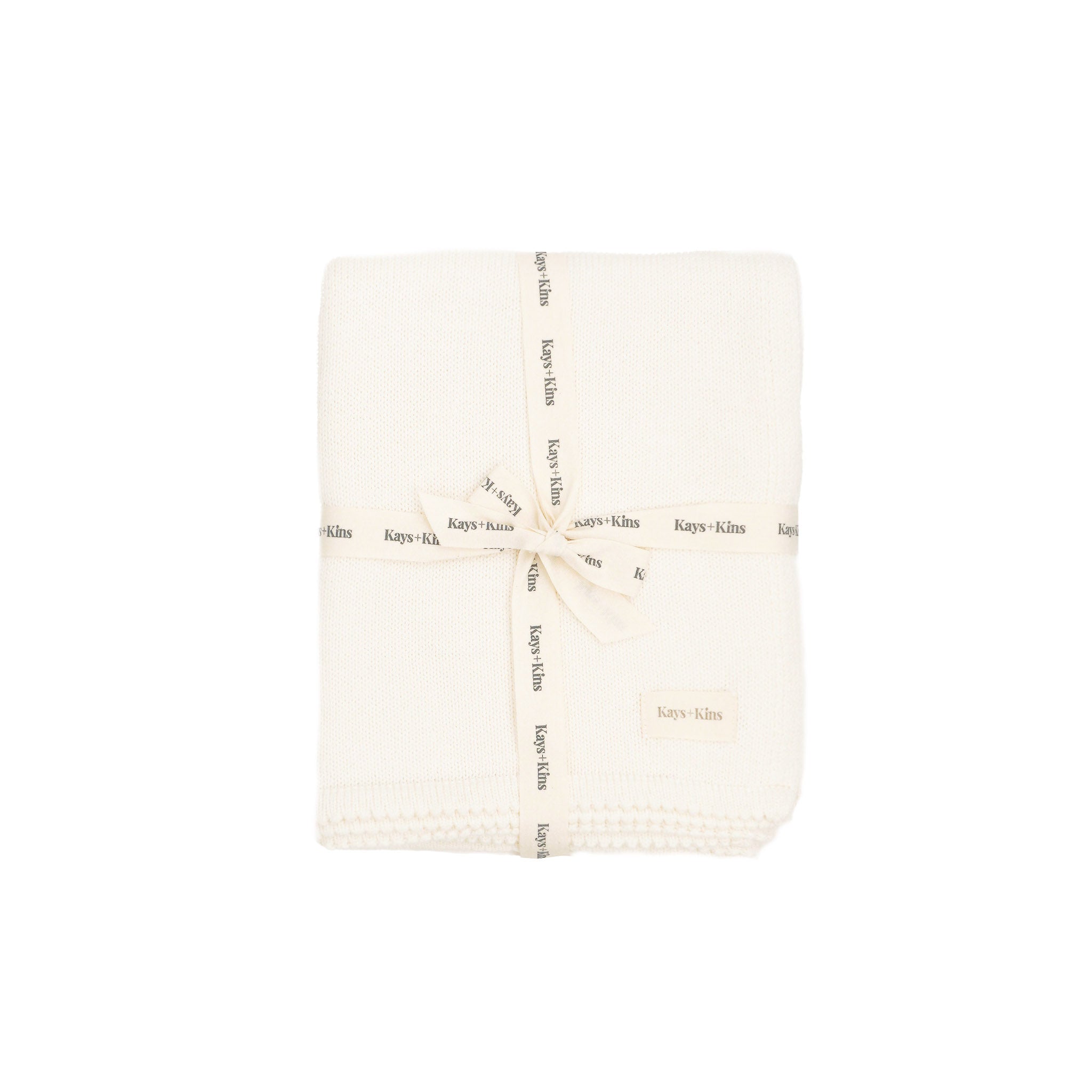 Scalloped Knit Blanket - Ivory