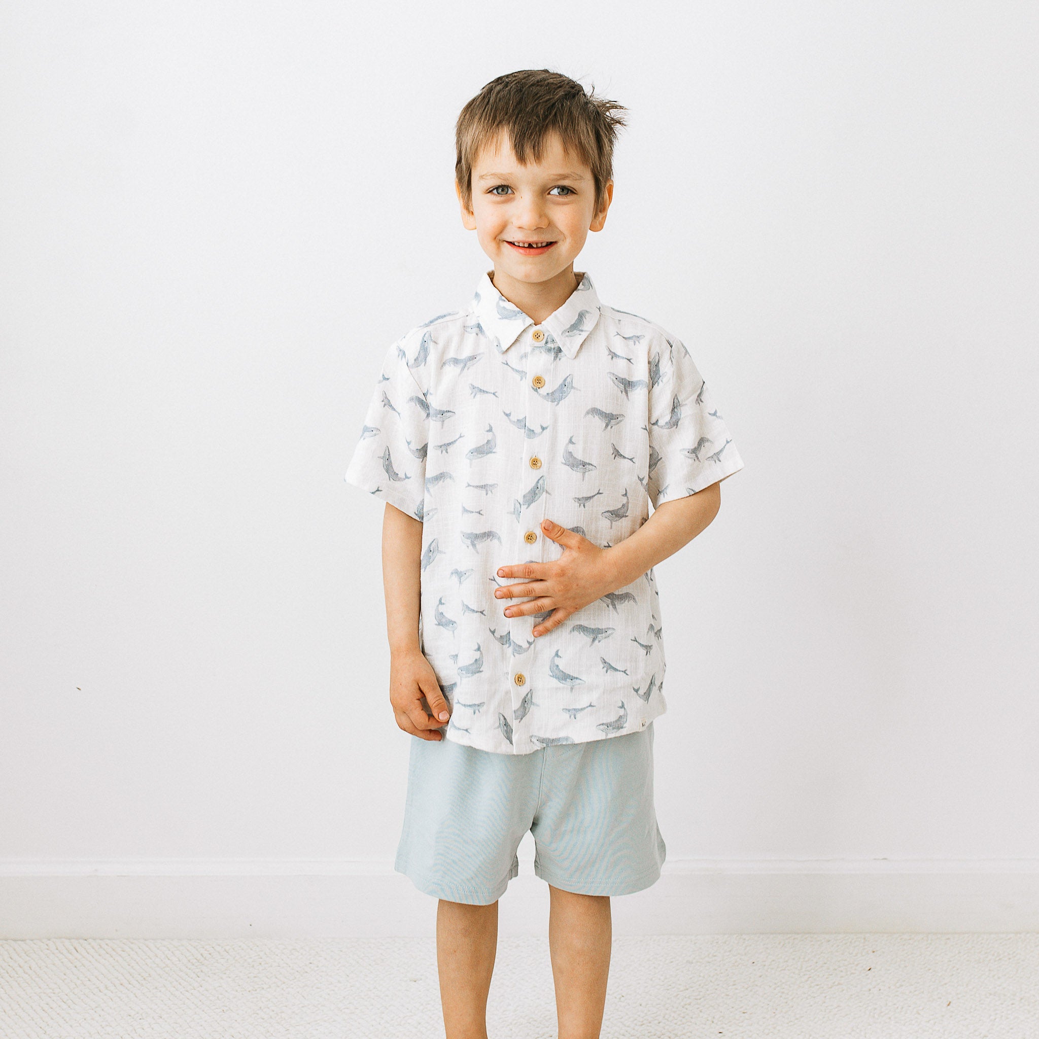 Linen Shirt - Whales Lullaby