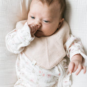 Knitted Bib - Warm Beige