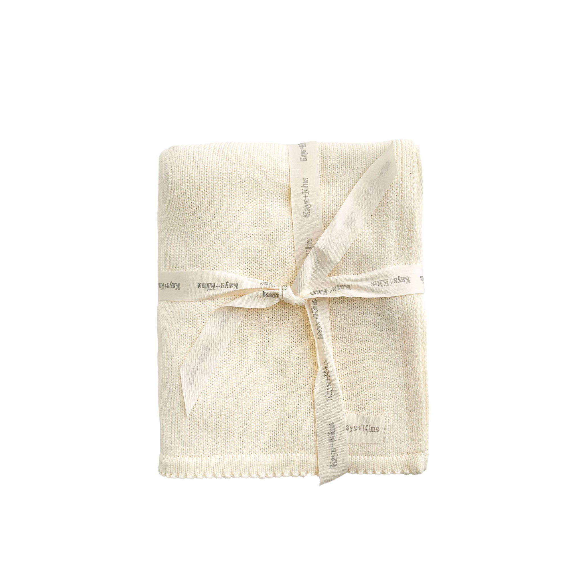 Scalloped Knit Blanket - Ivory